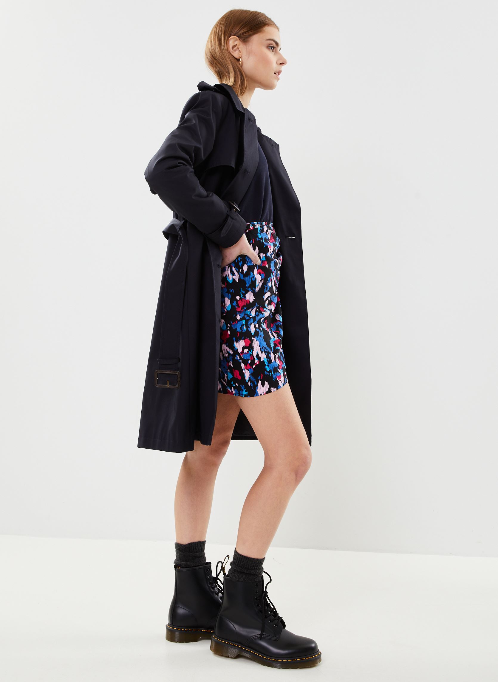 Trench-coats Trench-coat croisé en coton mélangé femme bleu Lauren Ralph Lauren Trench-coats Trench-coat croisé en coton mélangé femme bleu DK NAVY