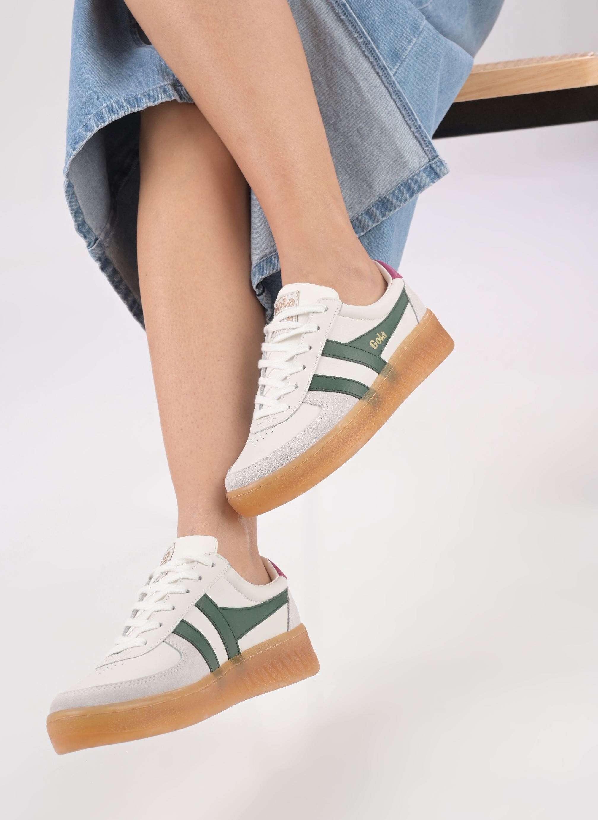 Sneaker GRANDSLAM ELITE damen weiß Gola Sneaker GRANDSLAM ELITE damen weiß WHITEEVRGRNHOT FUSCHIAGUM