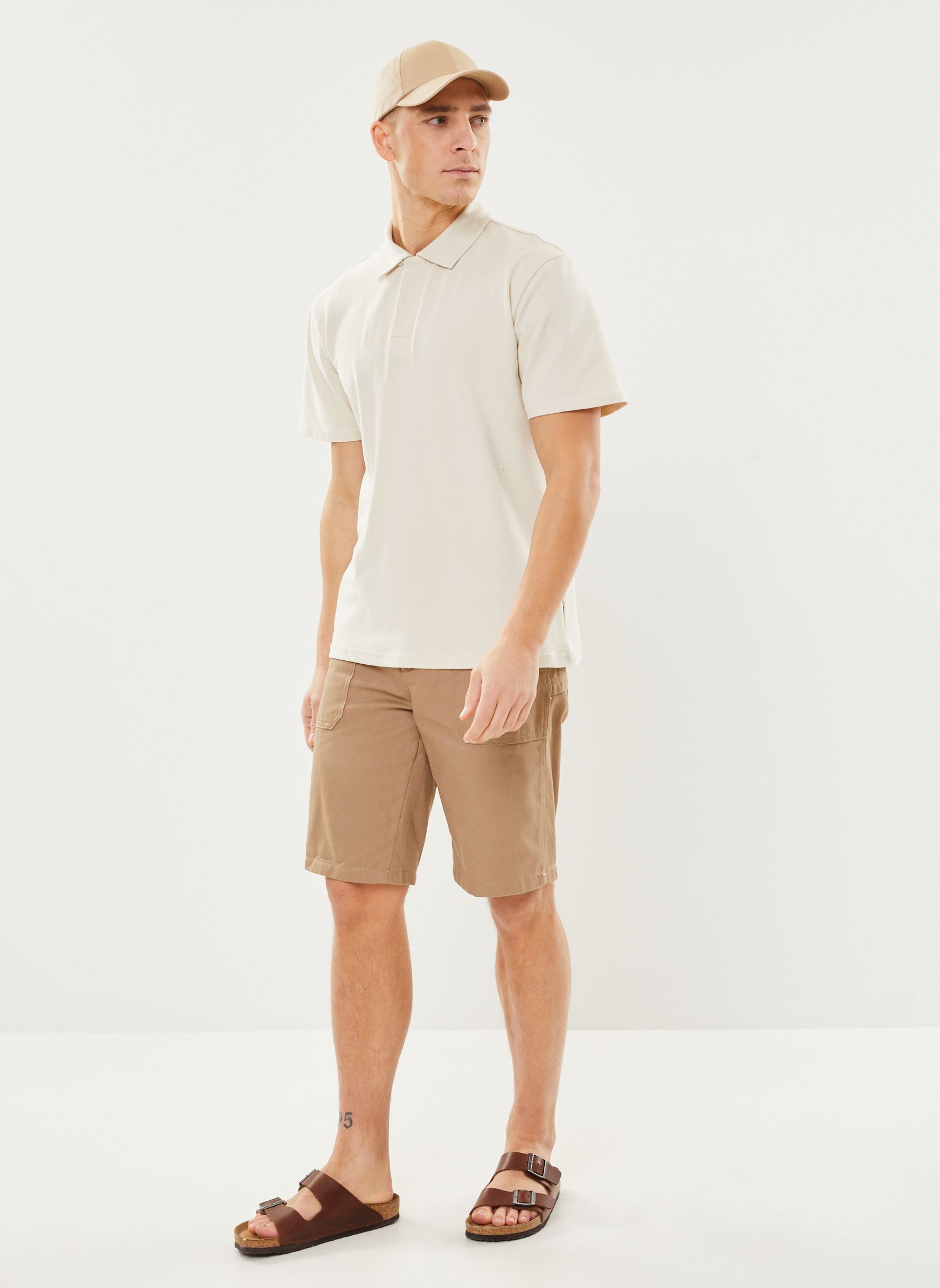 Polo a maniche corte SDIhaab uomo beige SOLID Polo a maniche corte SDIhaab uomo beige OATMEAL