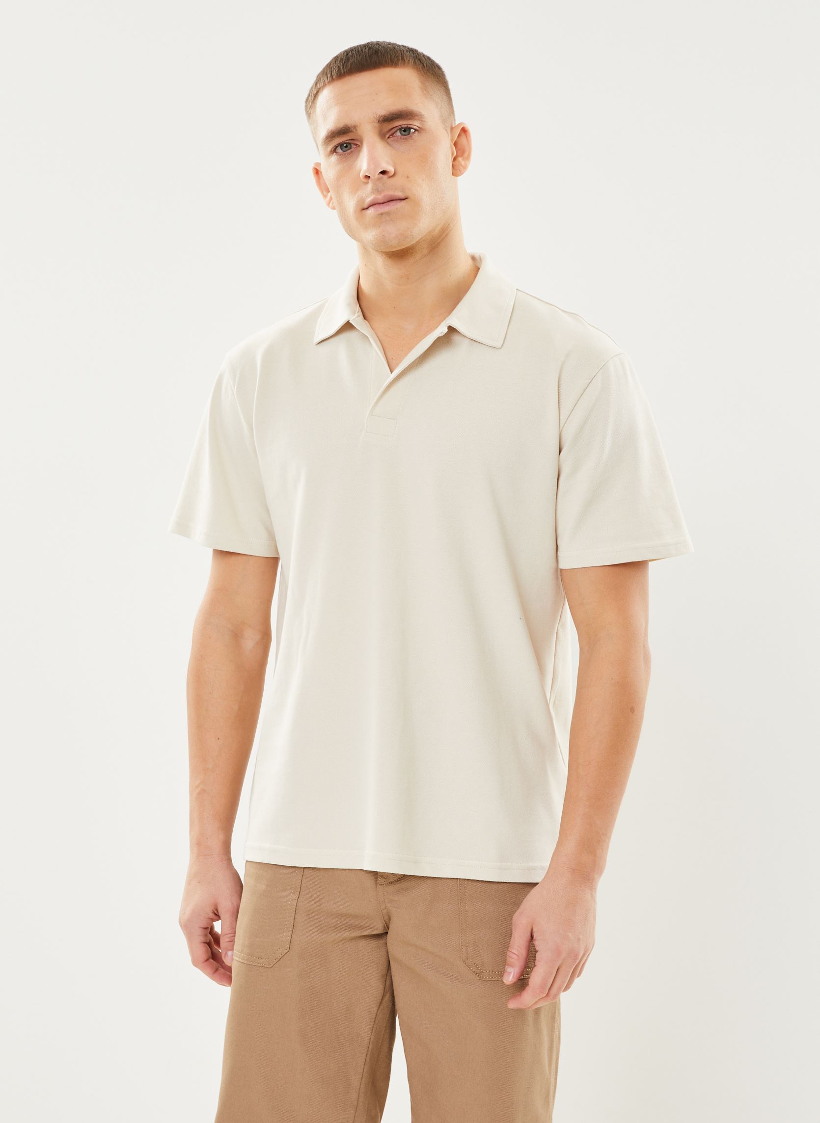 Polo a maniche corte SDIhaab uomo beige SOLID Polo a maniche corte SDIhaab uomo beige OATMEAL