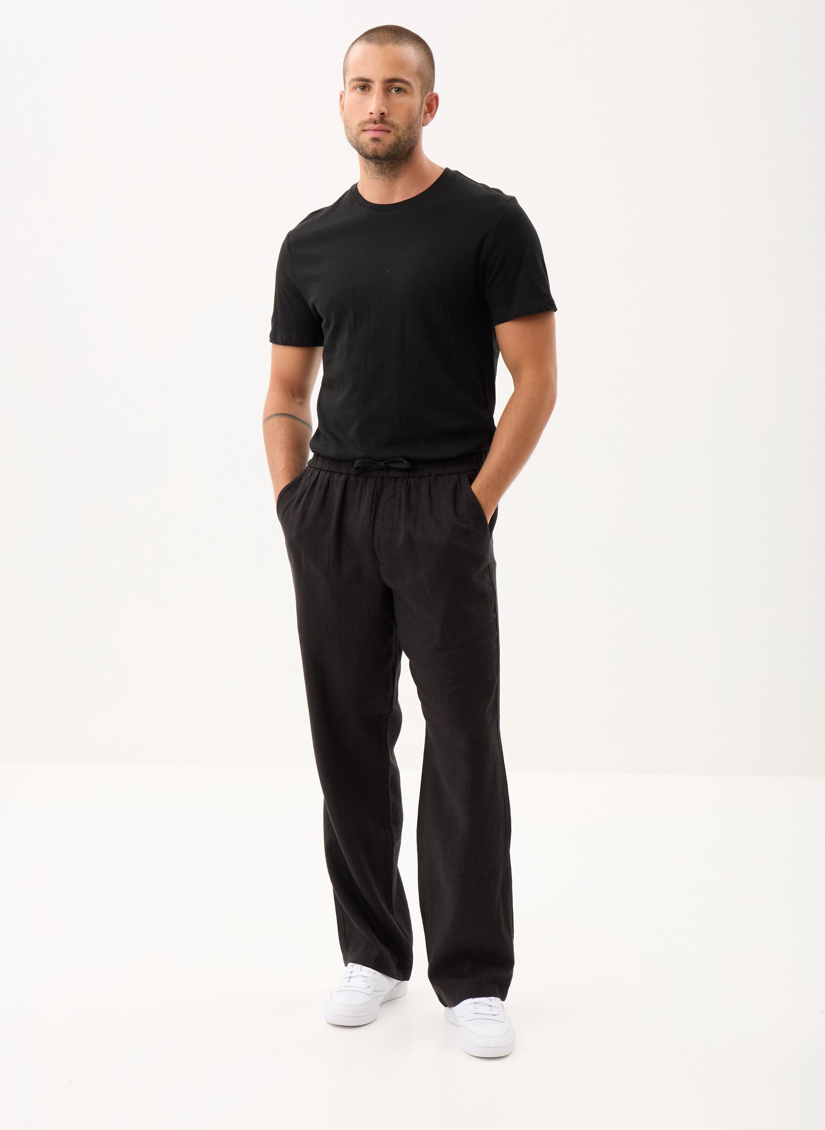 Pantalons larges SDAlann Allan Elasticated homme noir SOLID Pantalons larges SDAlann Allan Elasticated homme noir TRUE BLACK