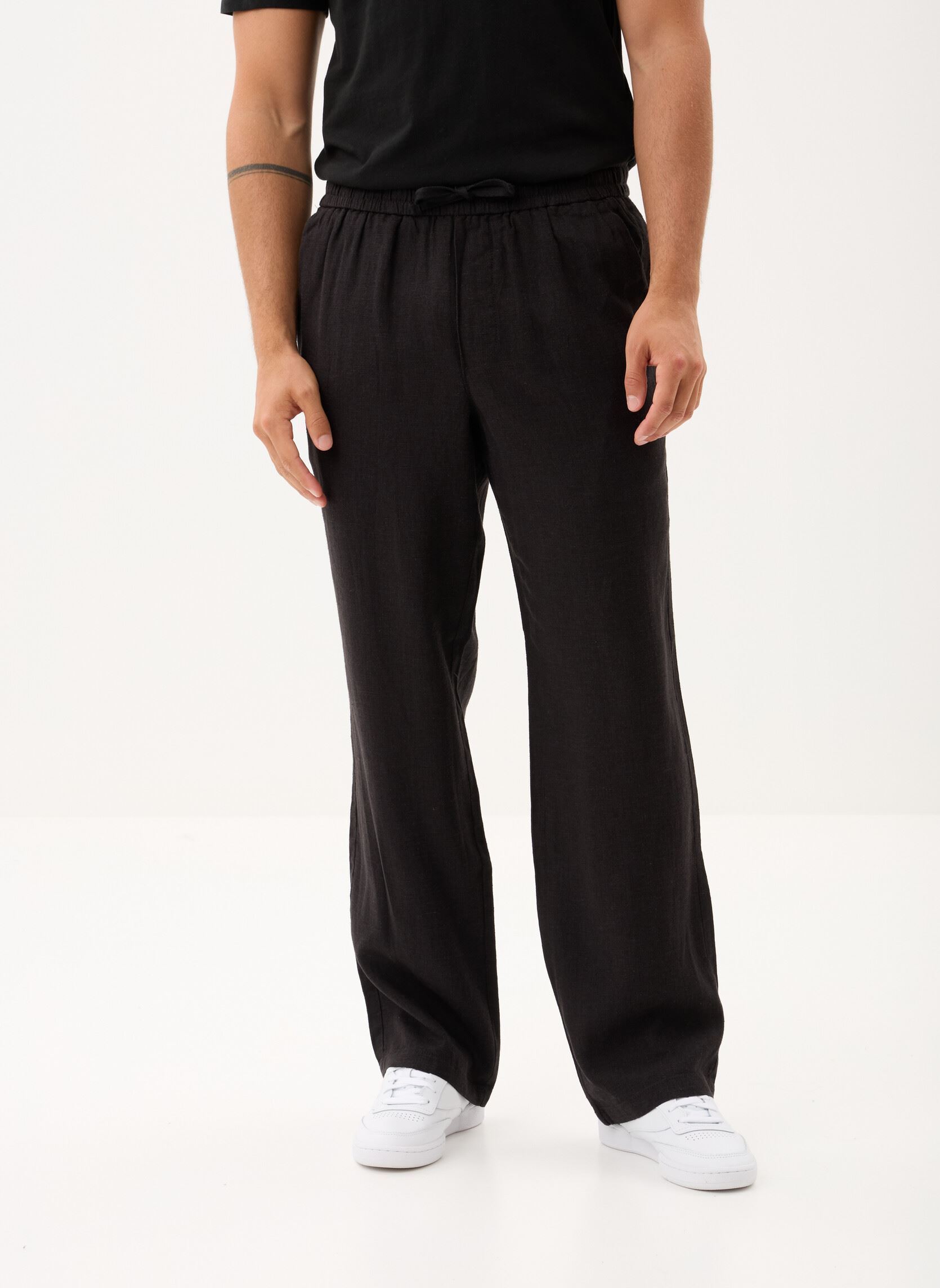 Pantalons larges SDAlann Allan Elasticated homme noir SOLID Pantalons larges SDAlann Allan Elasticated homme noir TRUE BLACK