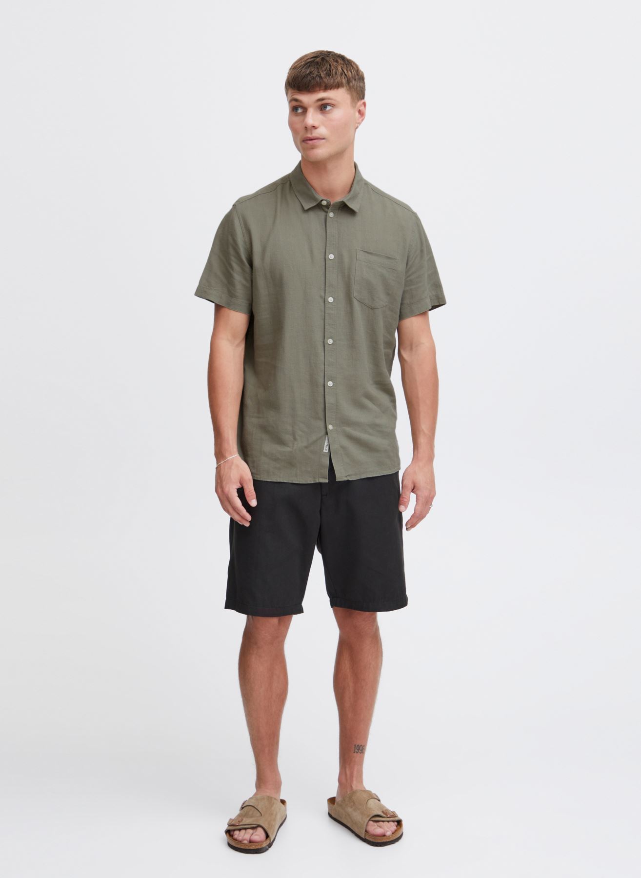 Hemden SDAllan SS SH heren groen SOLID Hemden SDAllan SS SH heren groen VETIVER