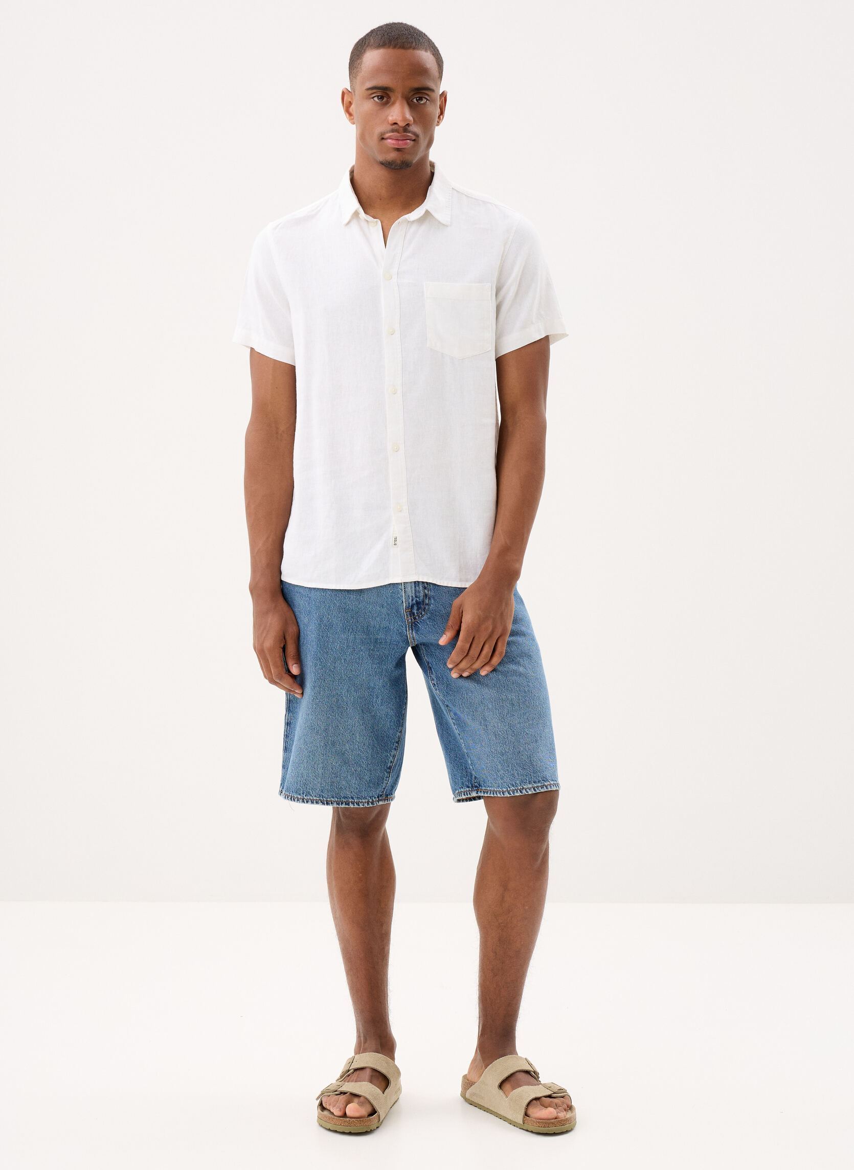Chemises SDAllan SS SH homme blanc SOLID Chemises SDAllan SS SH homme blanc WHITE