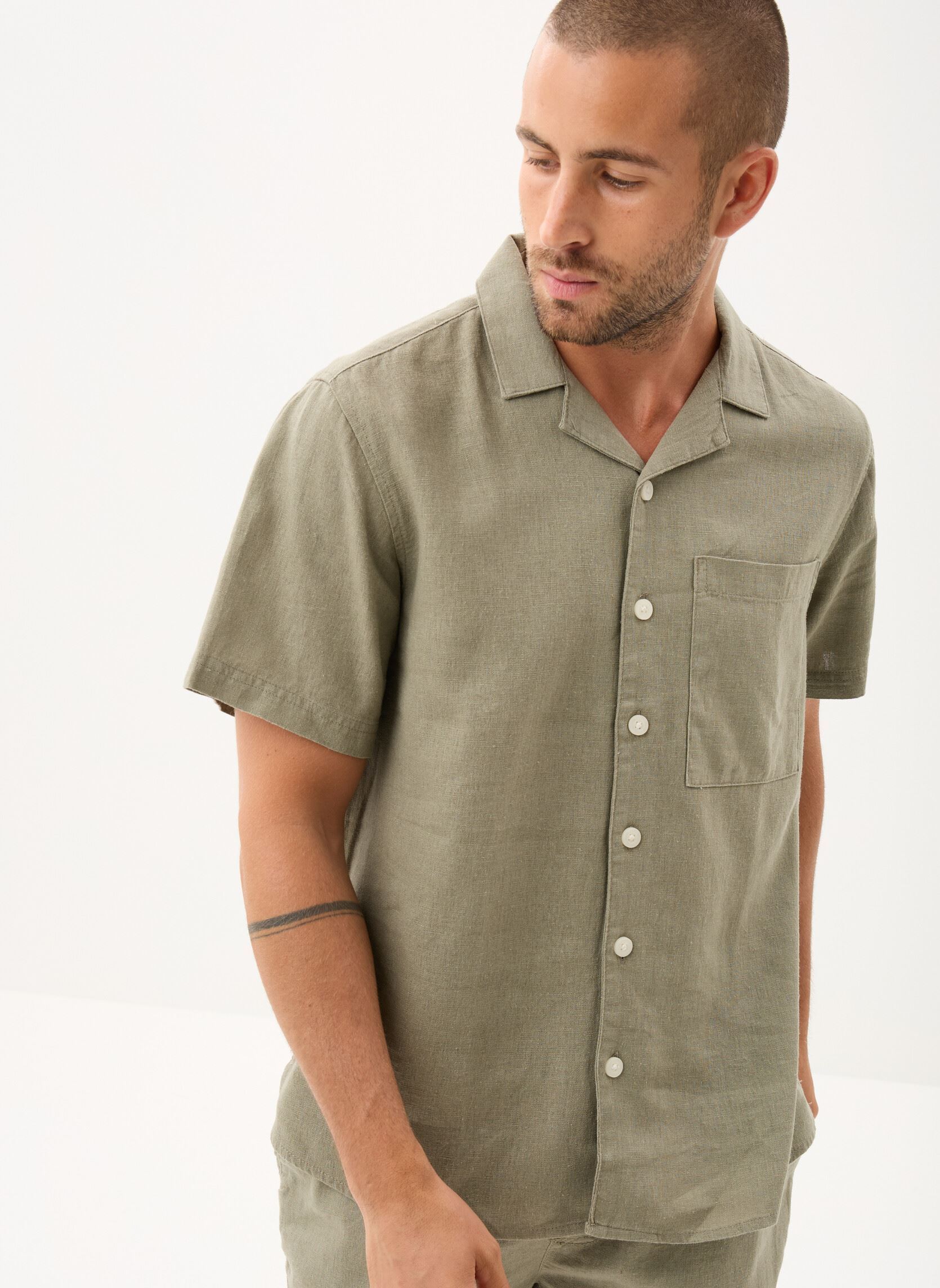 Hemden SDAllan Cuba heren groen SOLID Hemden SDAllan Cuba heren groen VETIVER