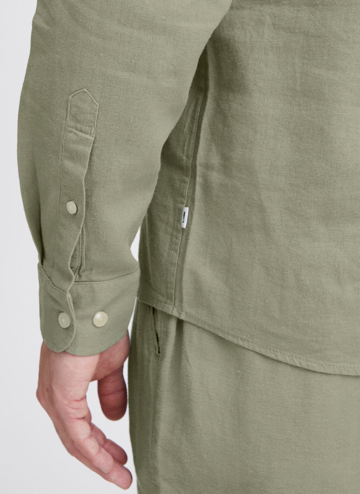 Chemises SDEnea Allan LS homme vert SOLID Chemises SDEnea Allan LS homme vert VETIVER