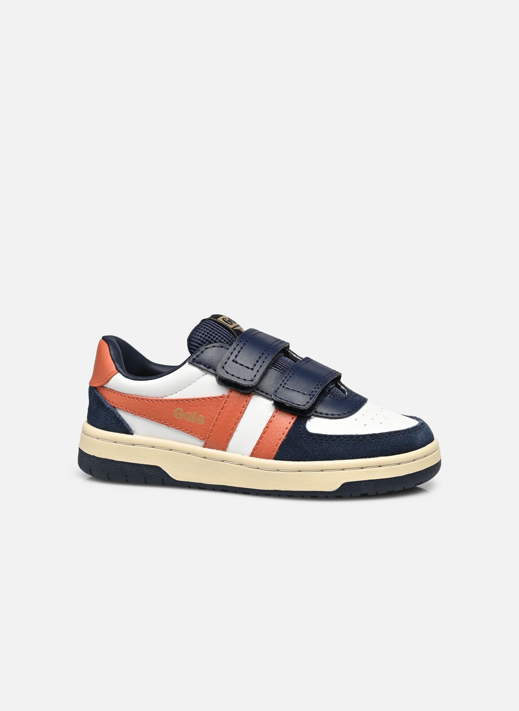 Sneakers HAWK STRAP bambino blu Gola Sneakers HAWK STRAP bambino blu WHITE/NAVY/MOODY ORANGE