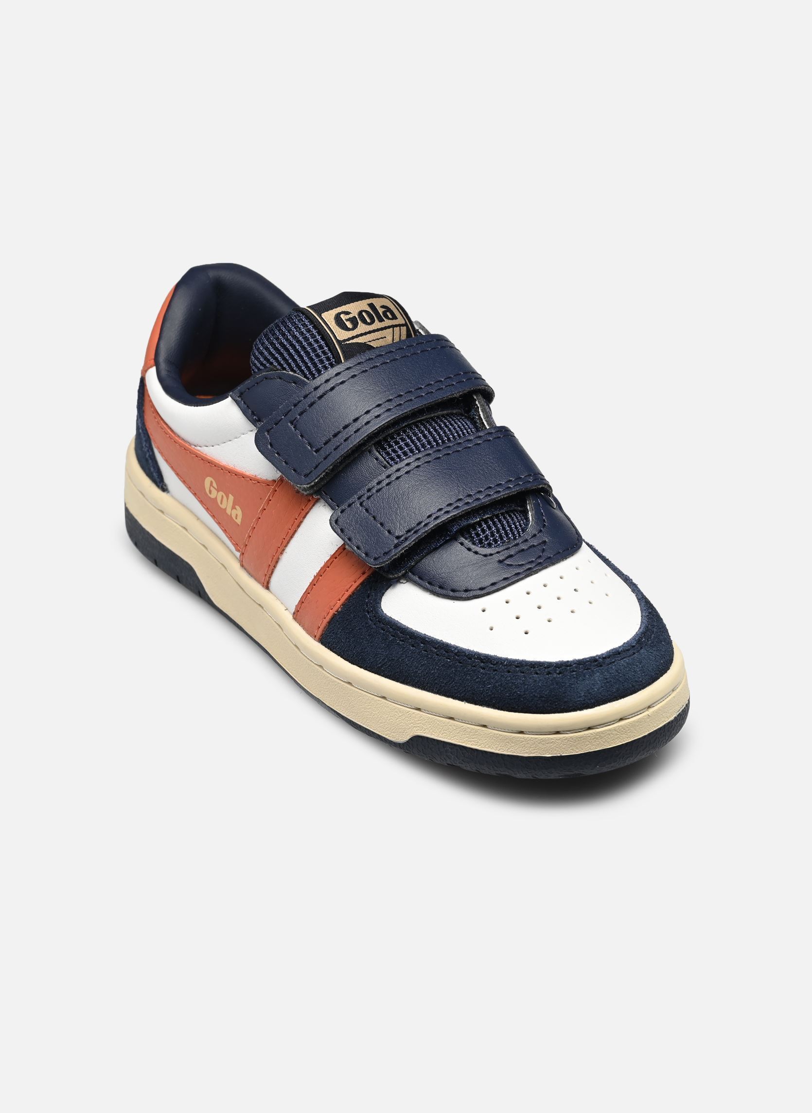 Sneakers HAWK STRAP bambino blu Gola Sneakers HAWK STRAP bambino blu WHITE/NAVY/MOODY ORANGE