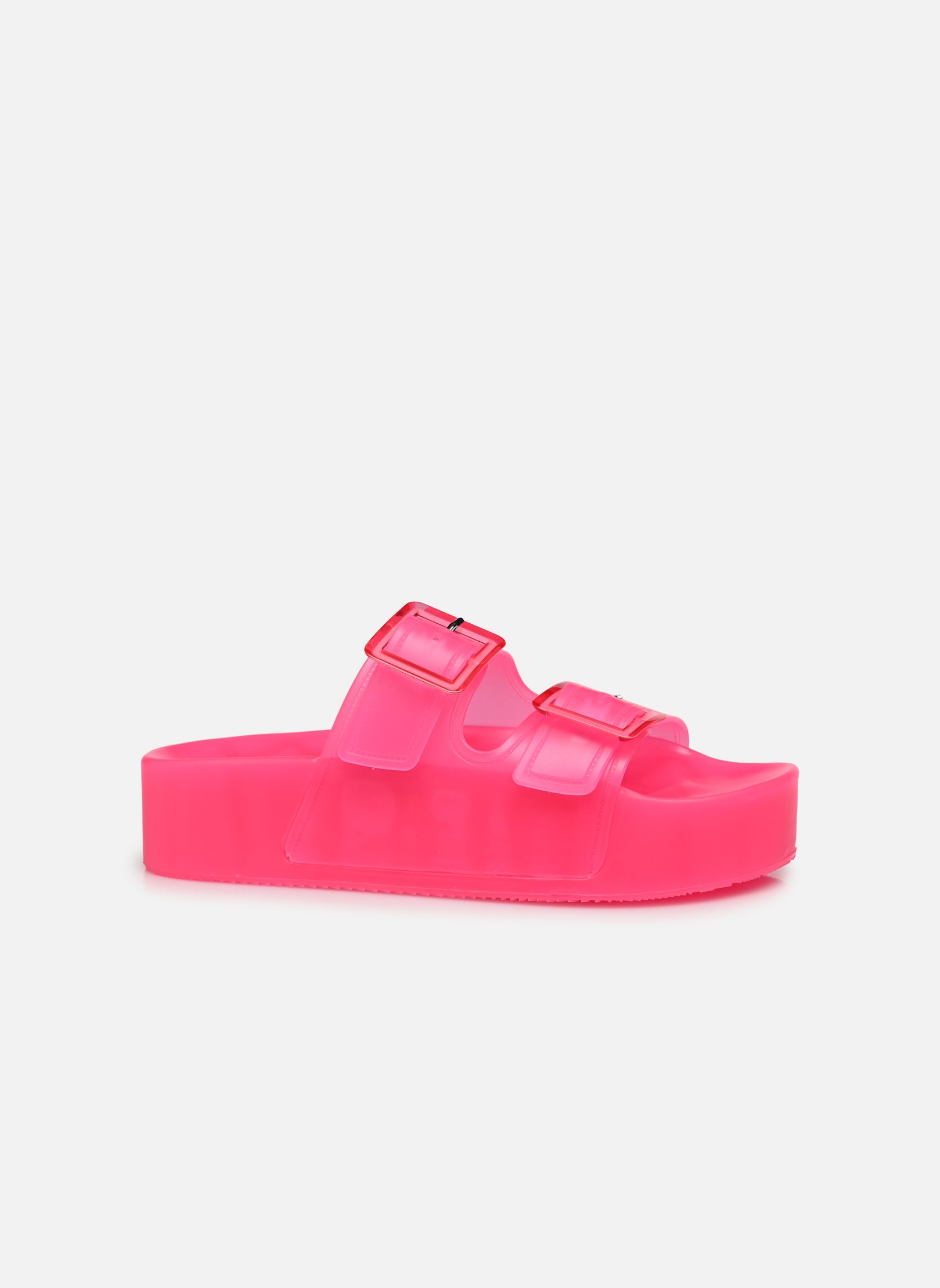 Pantoletten und Clogs High jelly sandal 2 buckles damen rosa Colors of California Pantoletten und Clogs High jelly sandal 2 buckles damen rosa FUX
