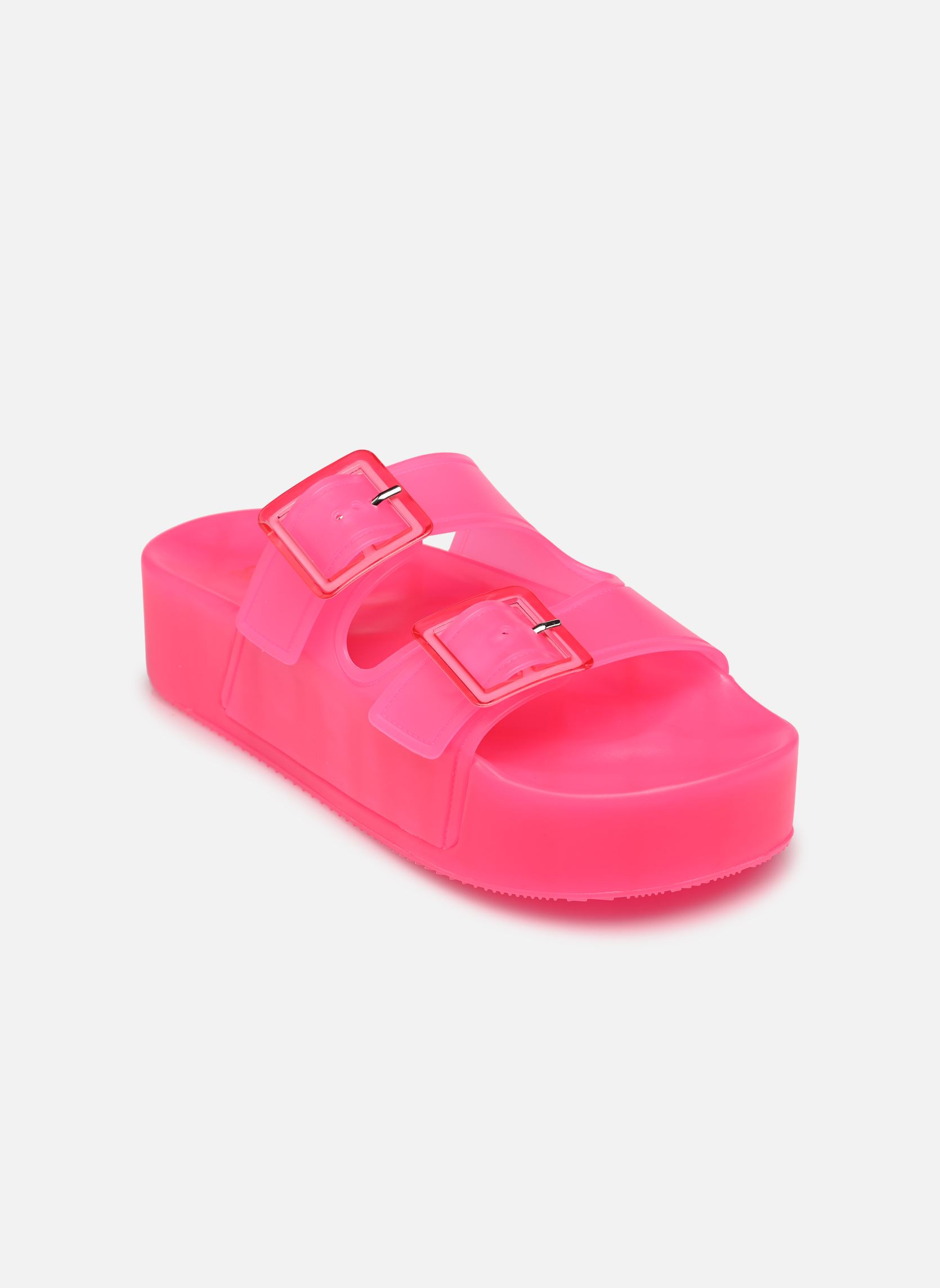 Pantoletten und Clogs High jelly sandal 2 buckles damen rosa Colors of California Pantoletten und Clogs High jelly sandal 2 buckles damen rosa FUX