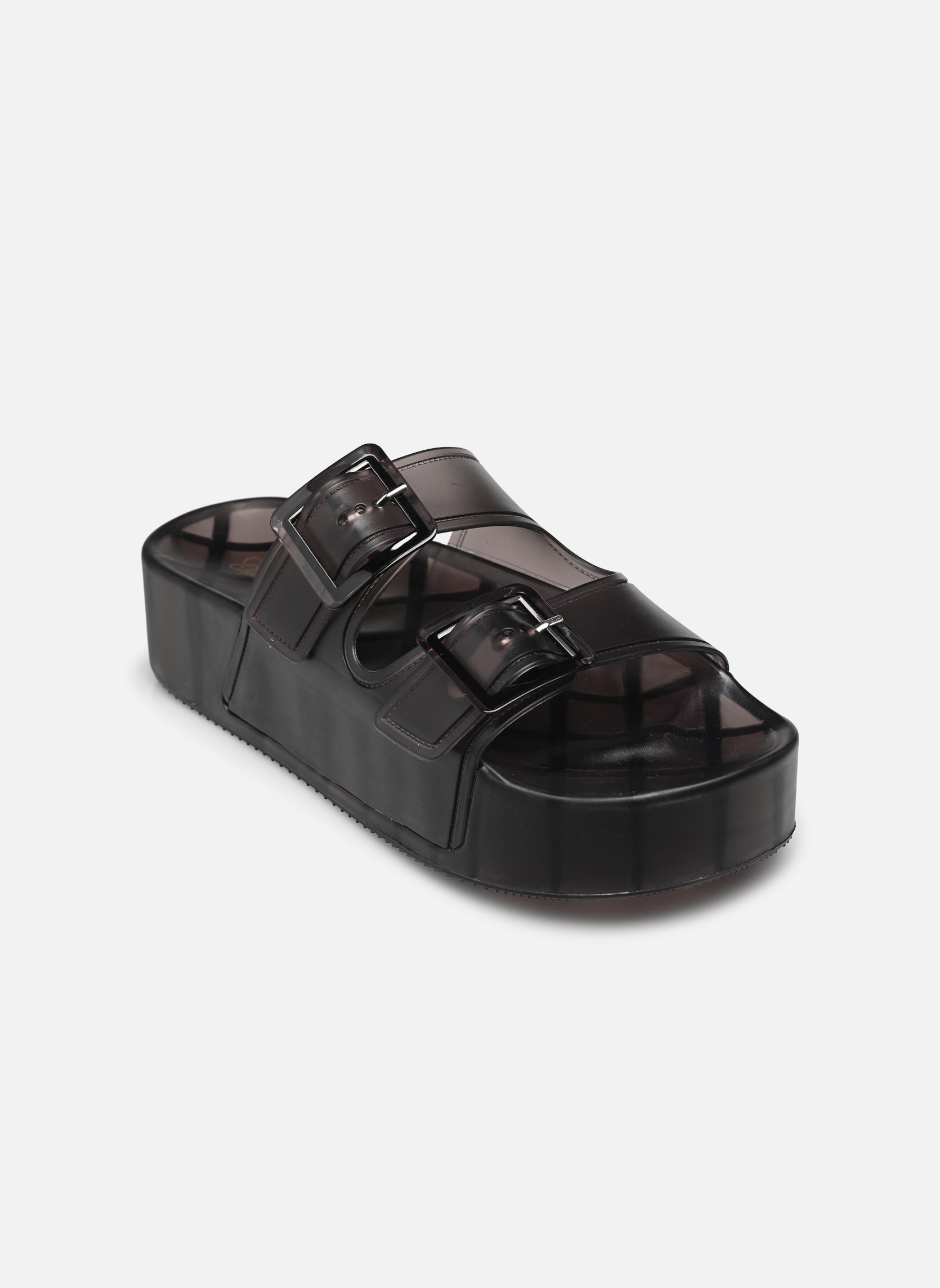 Zuecos y mules High jelly sandal 2 buckles mujer negro Colors of California Zuecos y mules High jelly sandal 2 buckles mujer negro BLA