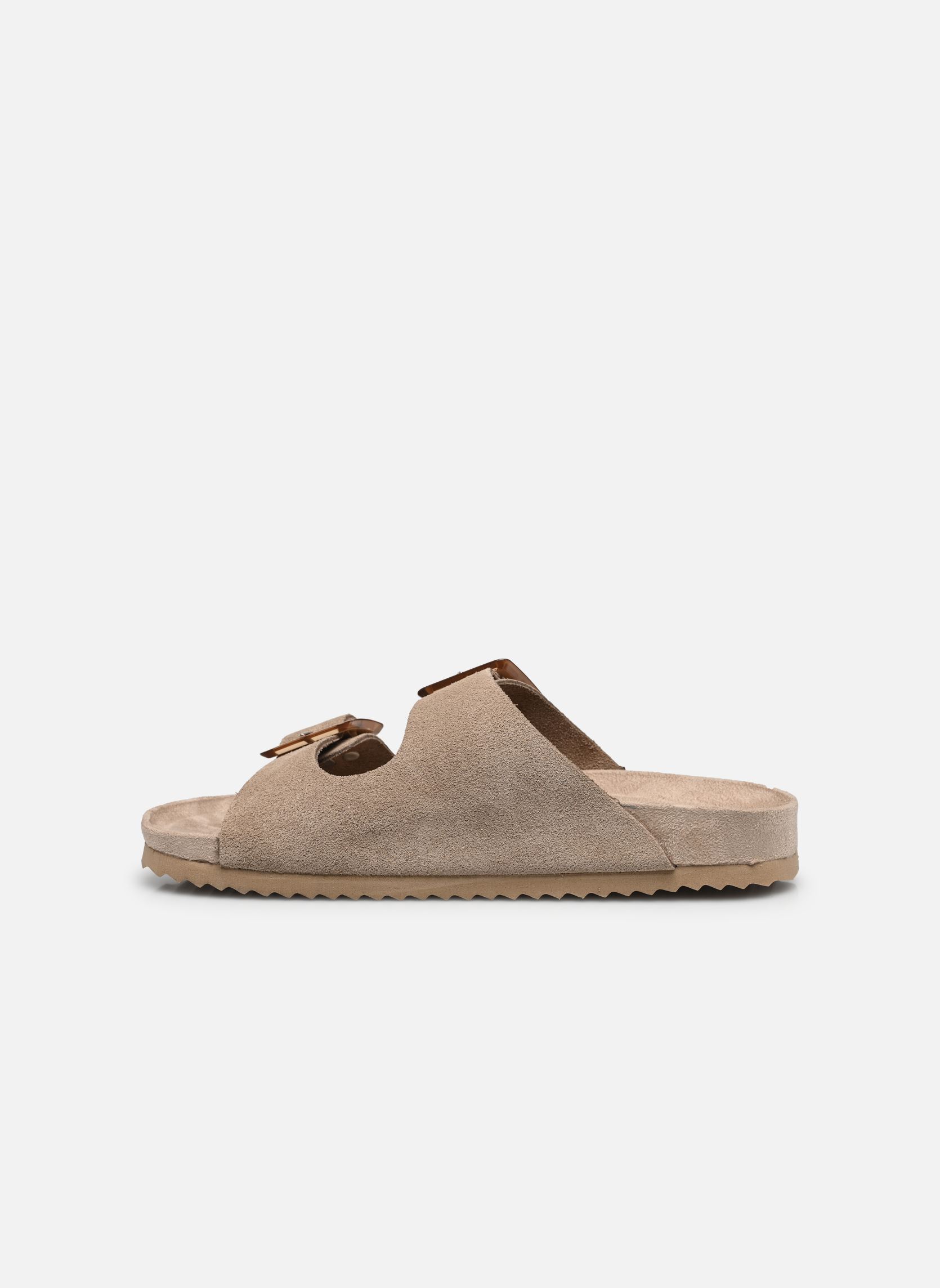 Mules et sabots Cow suede bio with two buckles femme marron Colors of California Mules et sabots Cow suede bio with two buckles femme marron MUD