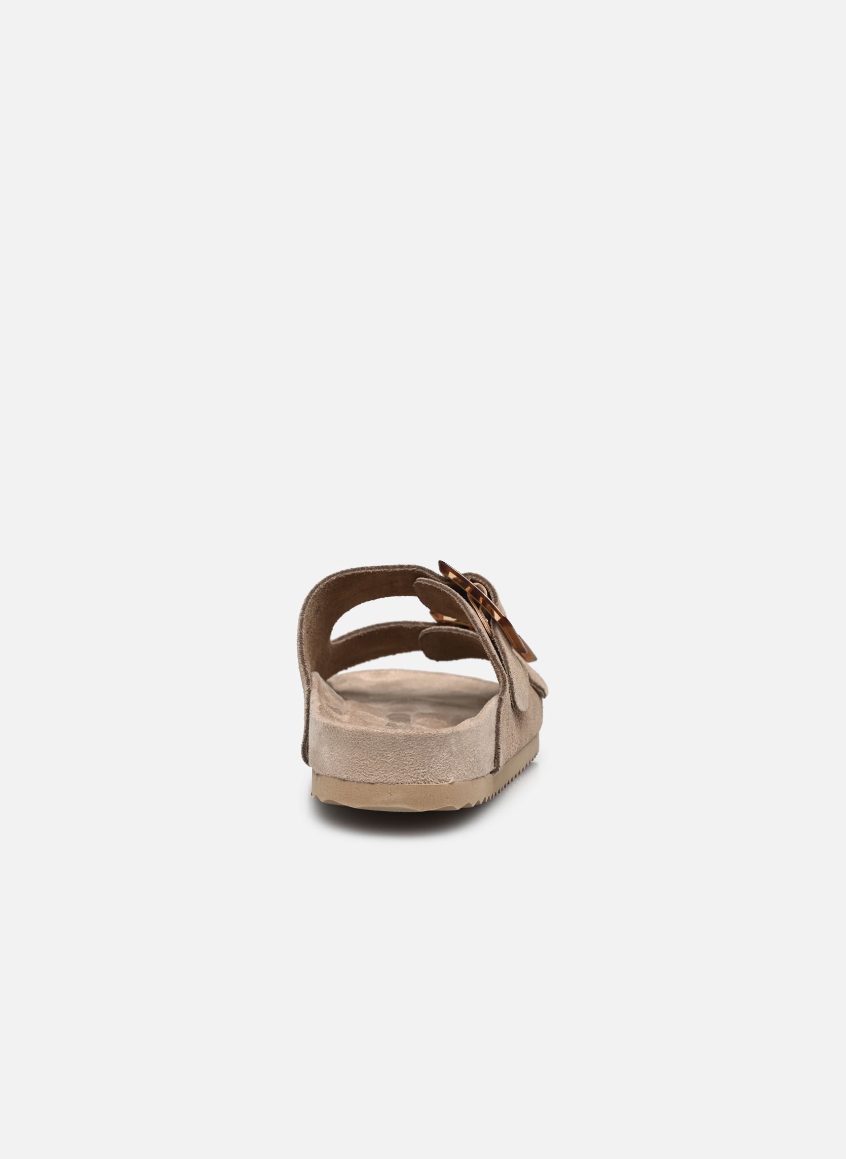 Mules et sabots Cow suede bio with two buckles femme marron Colors of California Mules et sabots Cow suede bio with two buckles femme marron MUD