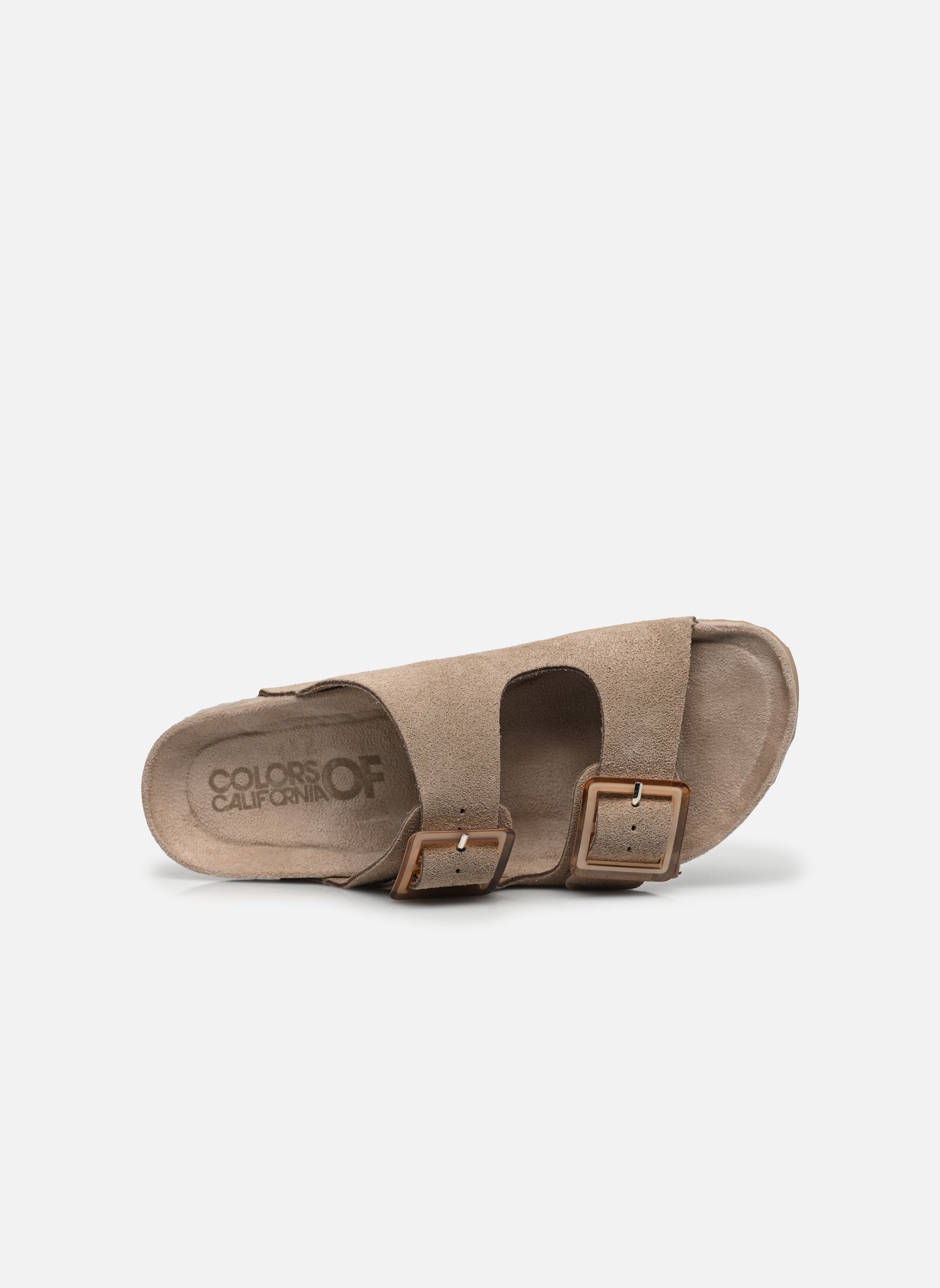 Mules et sabots Cow suede bio with two buckles femme marron Colors of California Mules et sabots Cow suede bio with two buckles femme marron MUD