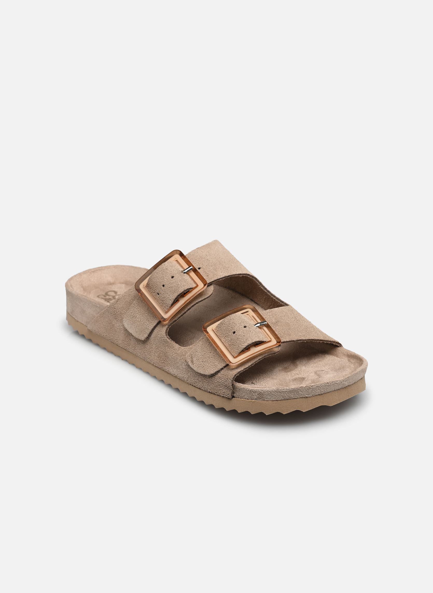 Mules et sabots Cow suede bio with two buckles femme marron Colors of California Mules et sabots Cow suede bio with two buckles femme marron MUD