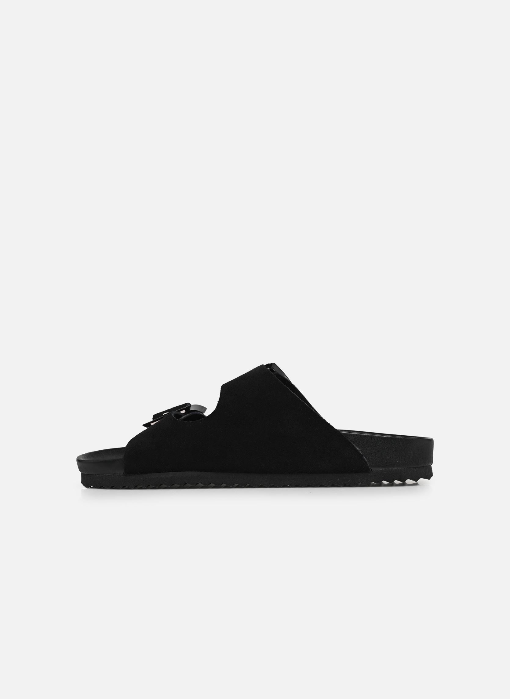 Pantoletten und Clogs Cow suede bio with two buckles damen schwarz Colors of California Pantoletten und Clogs Cow suede bio with two buckles damen schwarz BLA