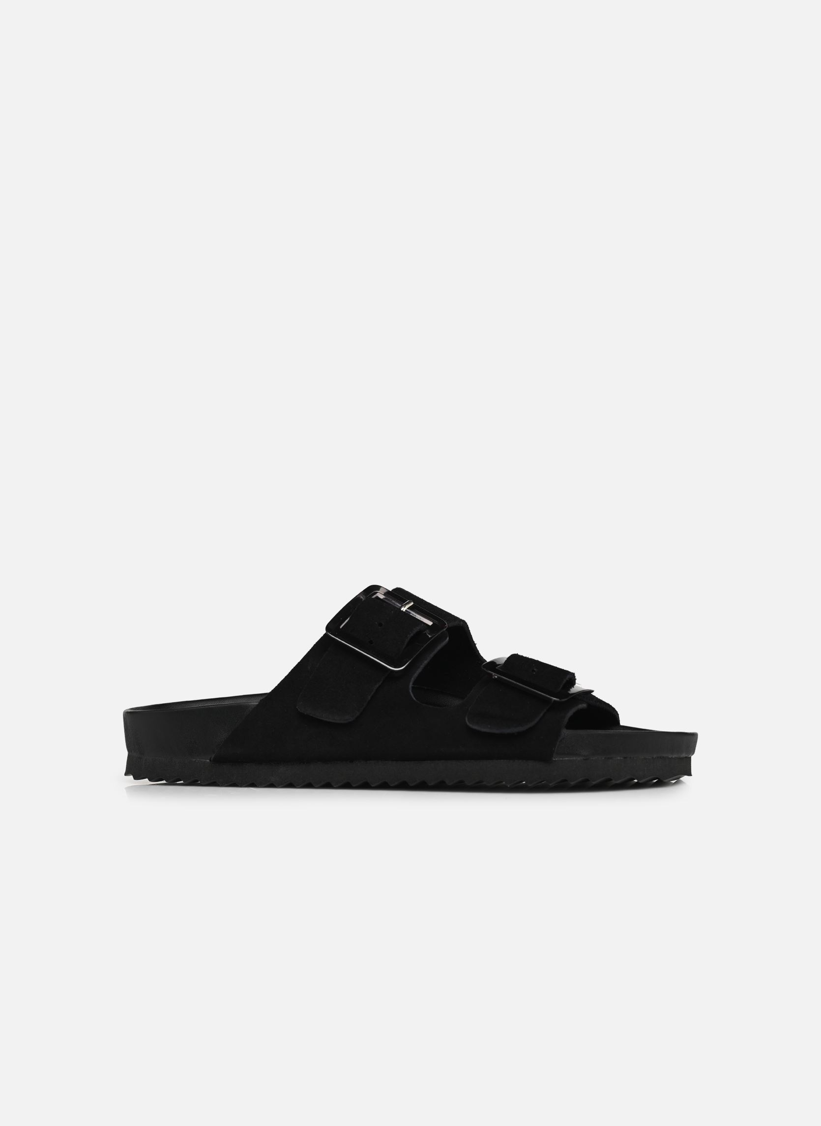 Pantoletten und Clogs Cow suede bio with two buckles damen schwarz Colors of California Pantoletten und Clogs Cow suede bio with two buckles damen schwarz BLA