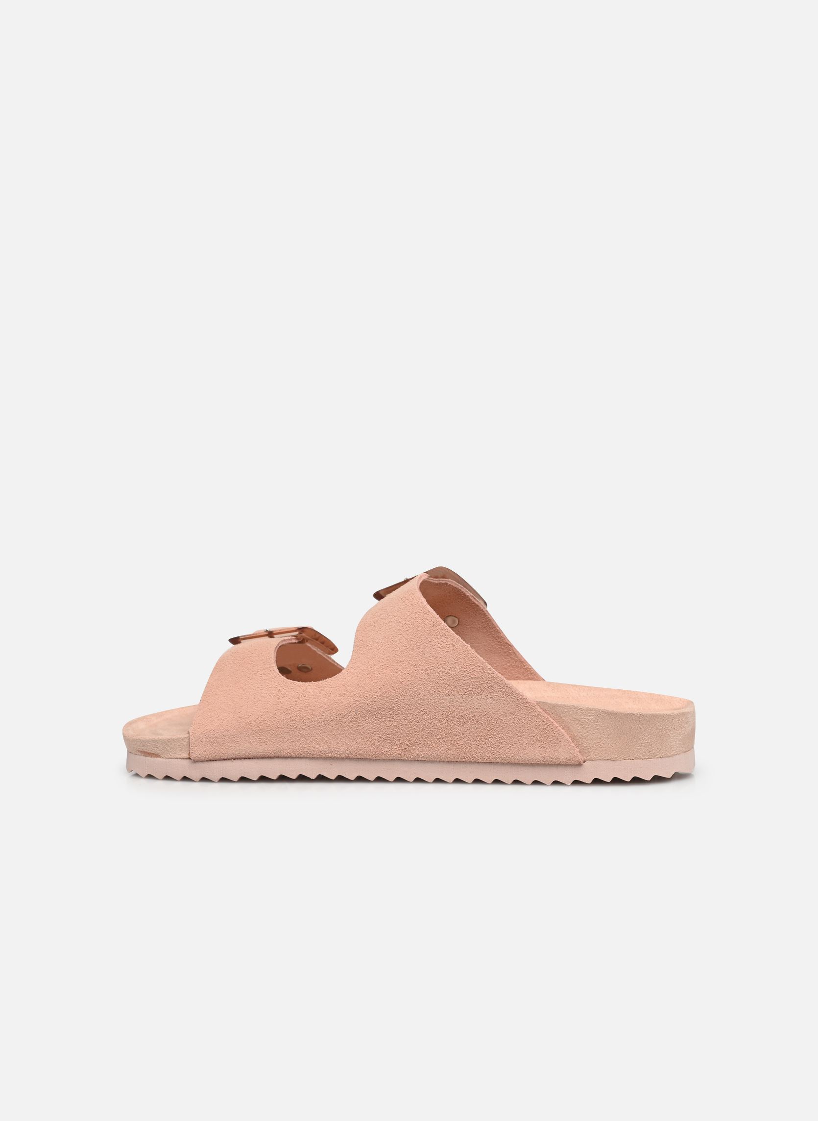 Pantoletten und Clogs Cow suede bio with two buckles damen rosa Colors of California Pantoletten und Clogs Cow suede bio with two buckles damen rosa FPIN