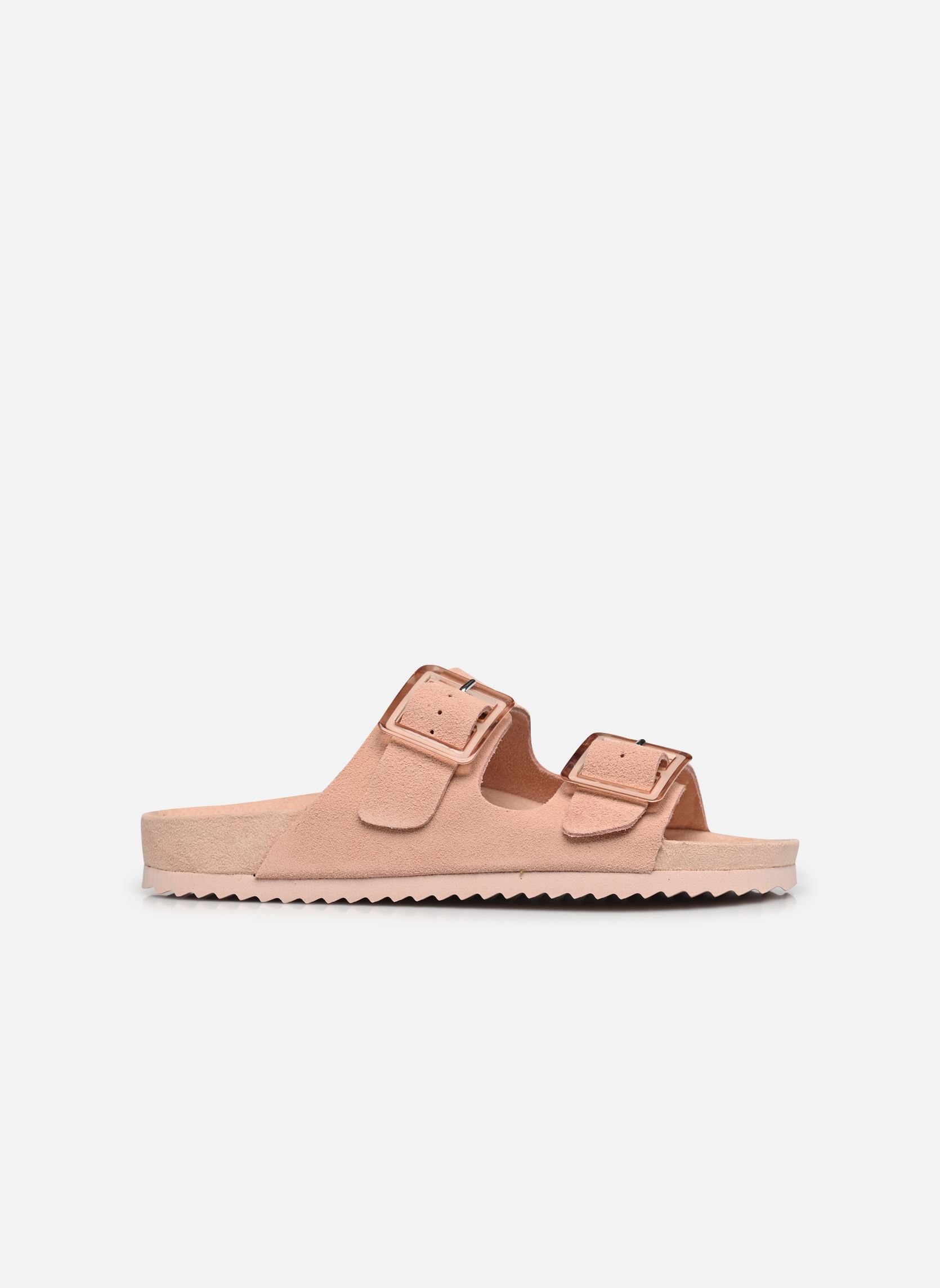 Pantoletten und Clogs Cow suede bio with two buckles damen rosa Colors of California Pantoletten und Clogs Cow suede bio with two buckles damen rosa FPIN
