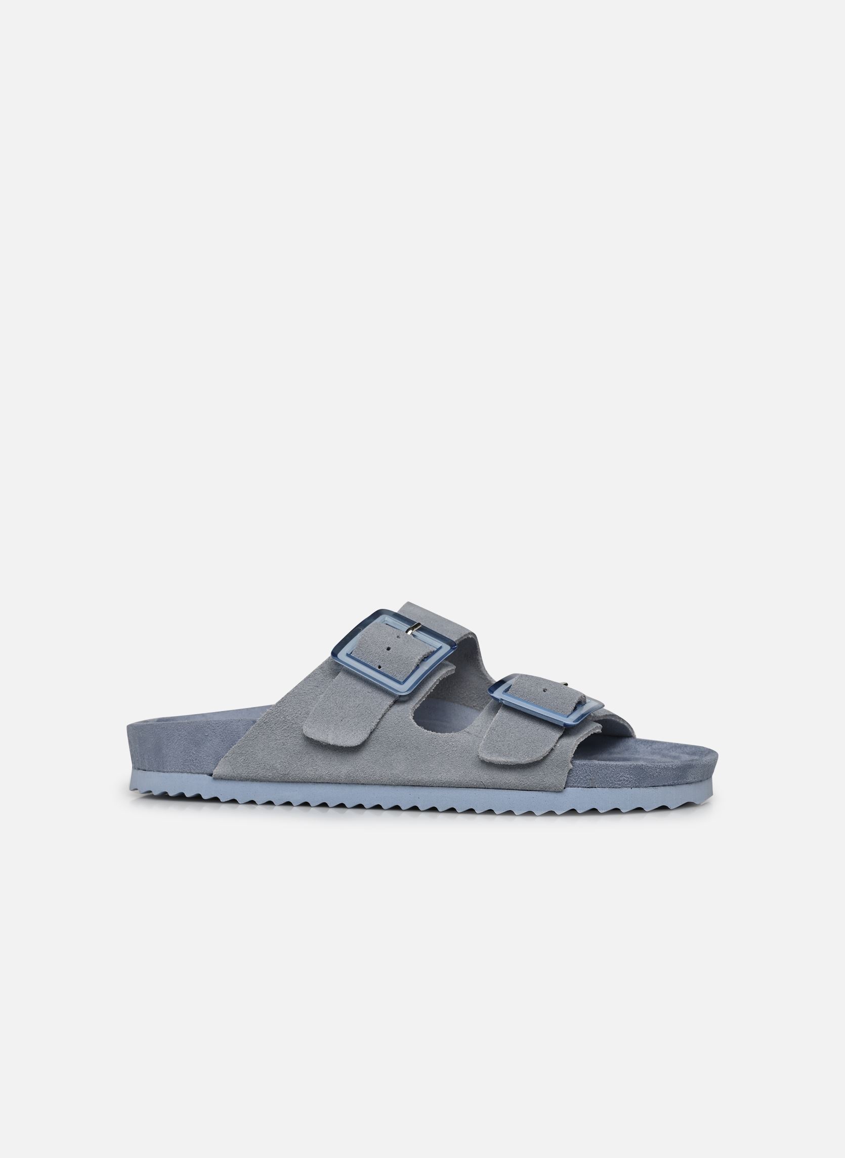 Mules et sabots Cow suede bio with two buckles femme bleu Colors of California Mules et sabots Cow suede bio with two buckles femme bleu DEN