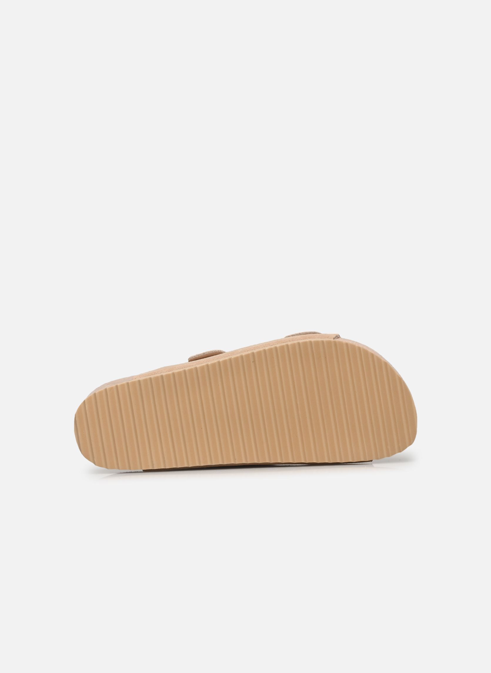 Pantoletten und Clogs Cow suede bio with two buckles damen beige Colors of California Pantoletten und Clogs Cow suede bio with two buckles damen beige OAT