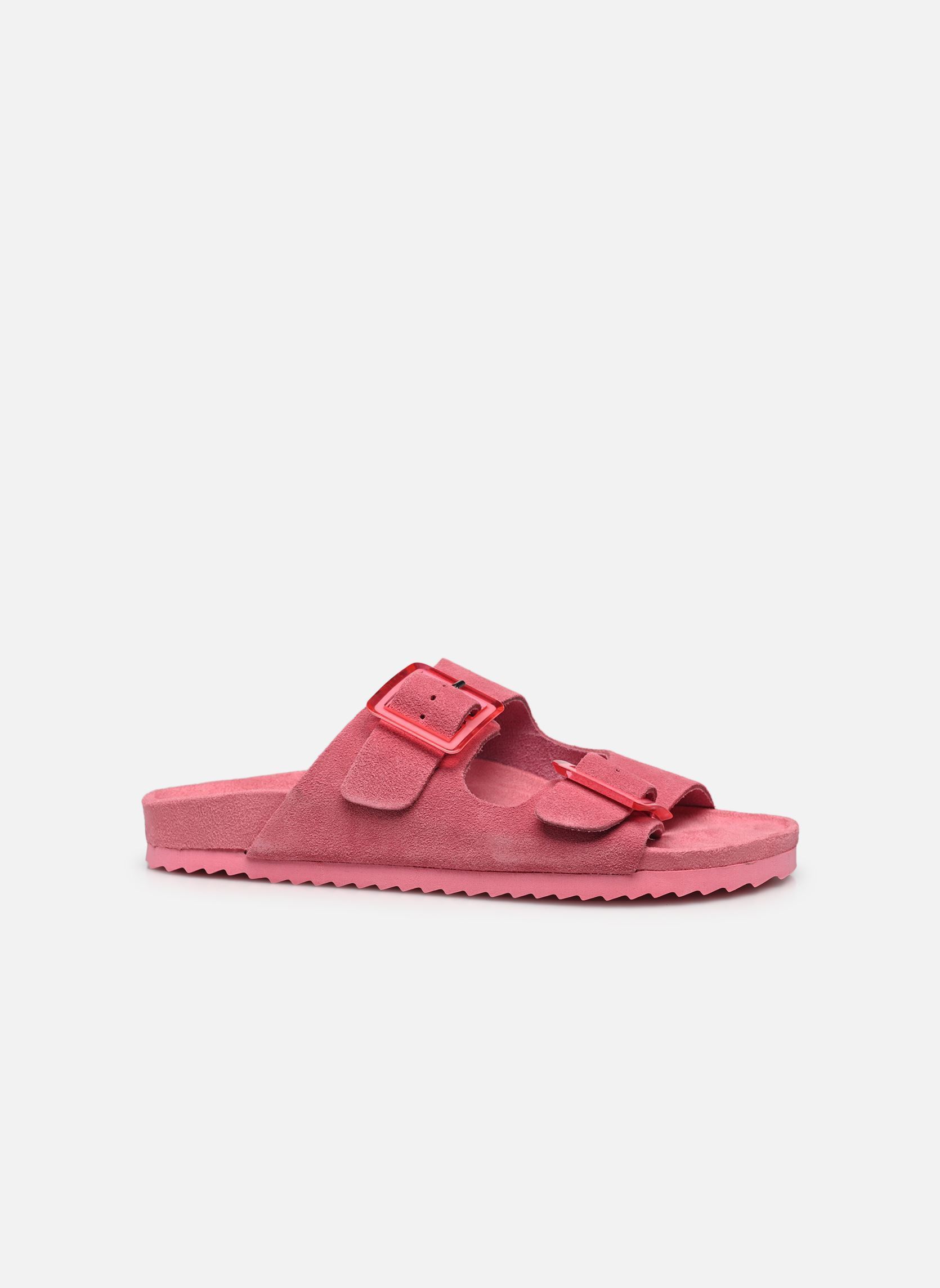 Pantoletten und Clogs Cow suede bio with two buckles damen rosa Colors of California Pantoletten und Clogs Cow suede bio with two buckles damen rosa SUNC