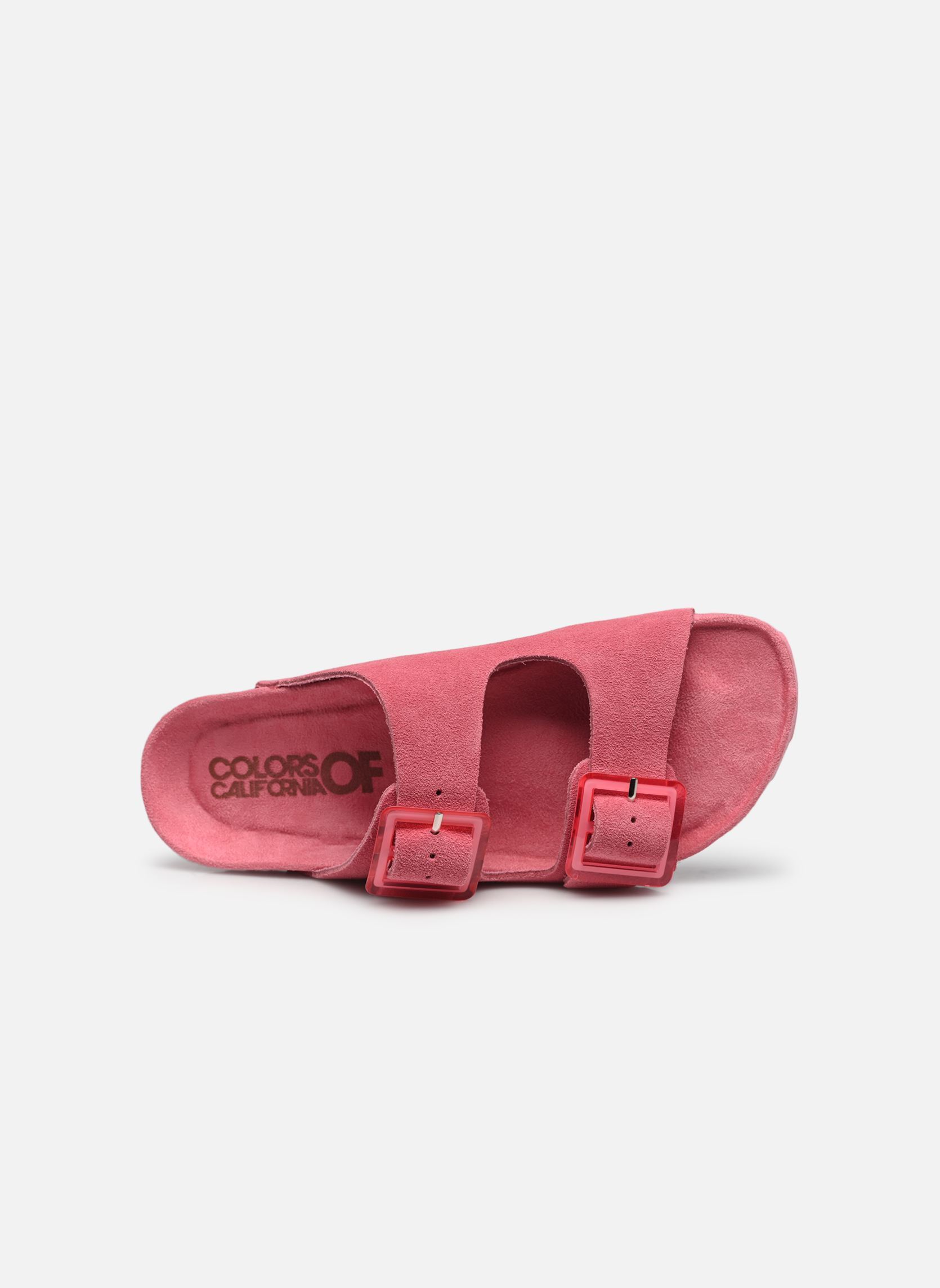 Pantoletten und Clogs Cow suede bio with two buckles damen rosa Colors of California Pantoletten und Clogs Cow suede bio with two buckles damen rosa SUNC