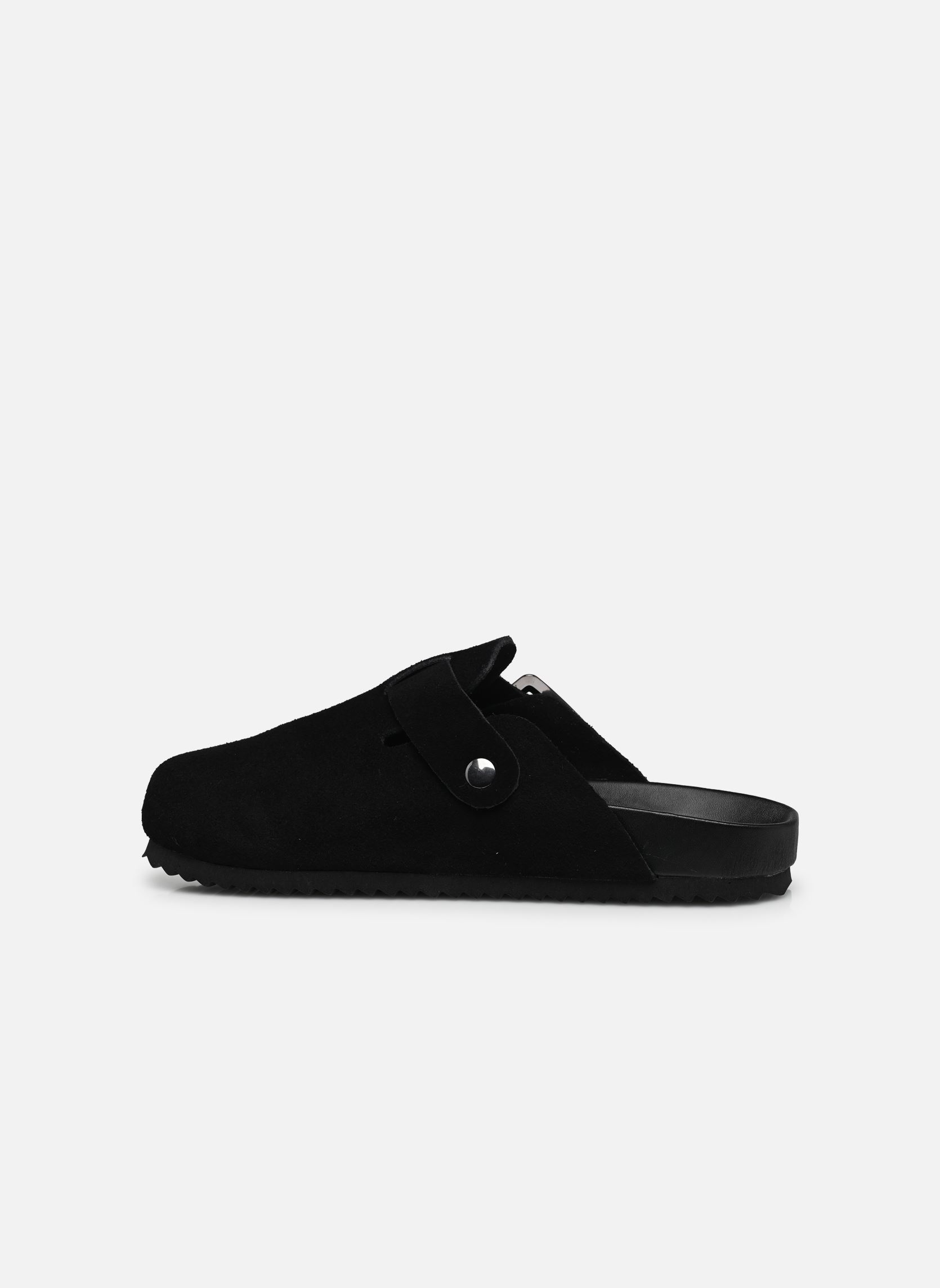 Mules et sabots Cow suede bio sabot with buckles femme noir Colors of California Mules et sabots Cow suede bio sabot with buckles femme noir BLA