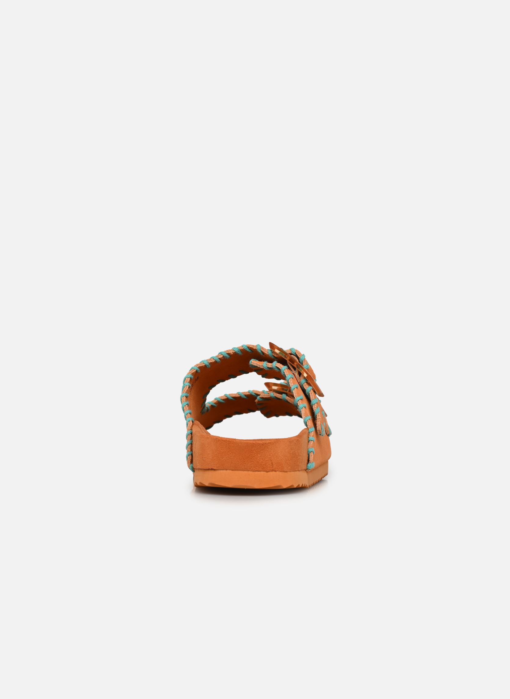 Muilen en klompen Cow suede bio with stitching dames oranje Colors of California Muilen en klompen Cow suede bio with stitching dames oranje CORA