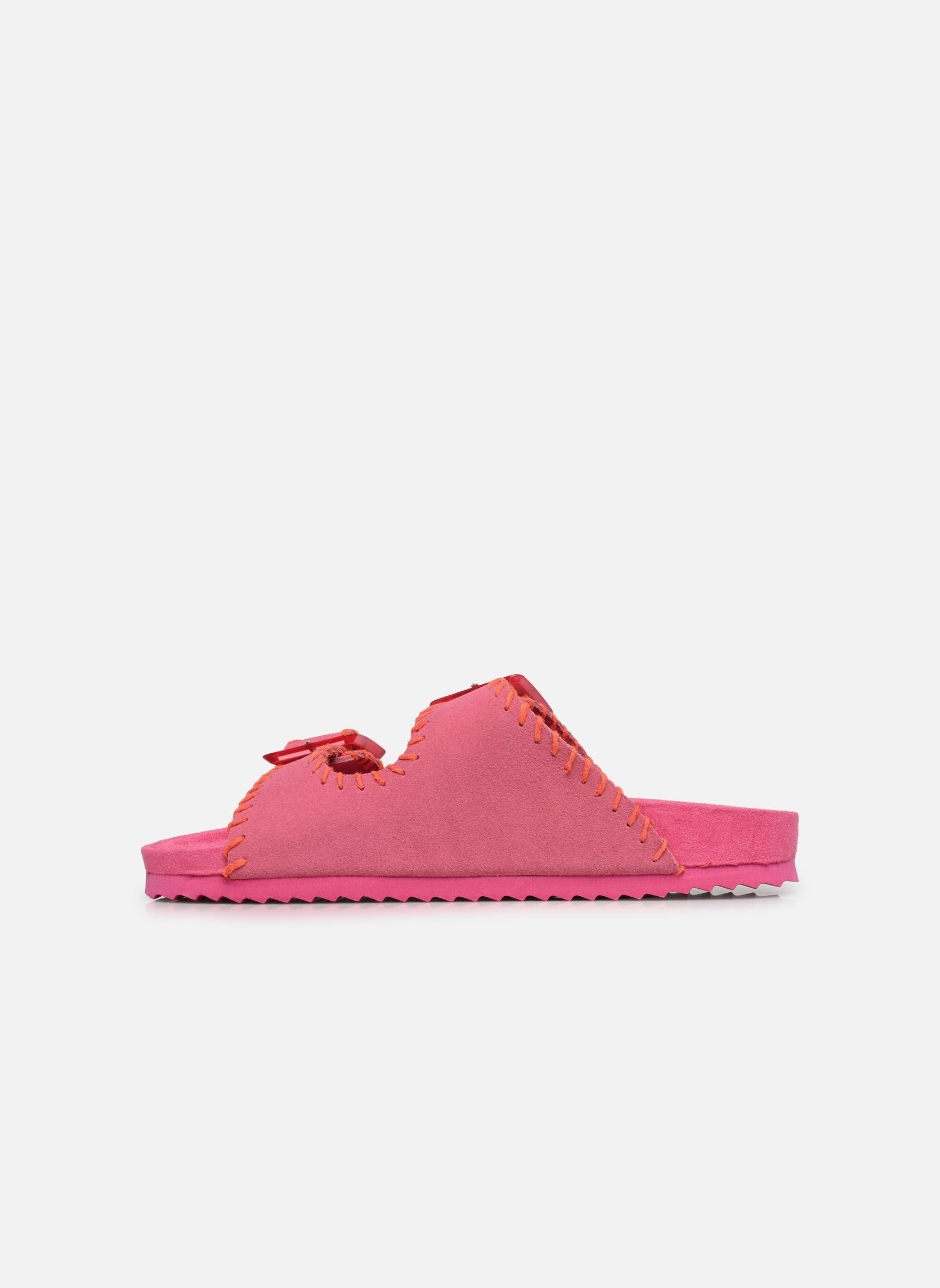 Pantoletten und Clogs Cow suede bio with stitching damen rosa Colors of California Pantoletten und Clogs Cow suede bio with stitching damen rosa BUB