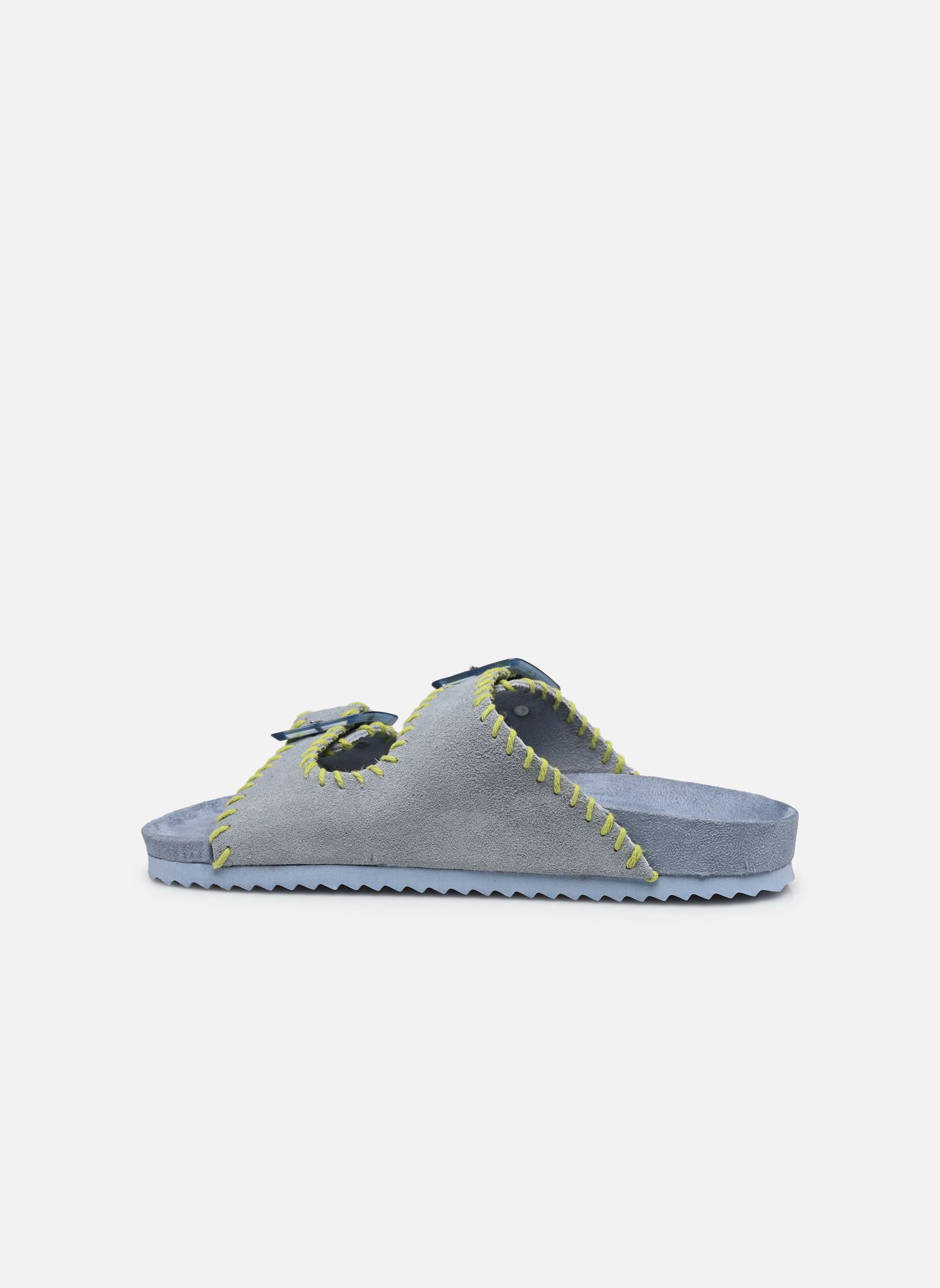 Mules et sabots Cow suede bio with stitching femme bleu Colors of California Mules et sabots Cow suede bio with stitching femme bleu DEN