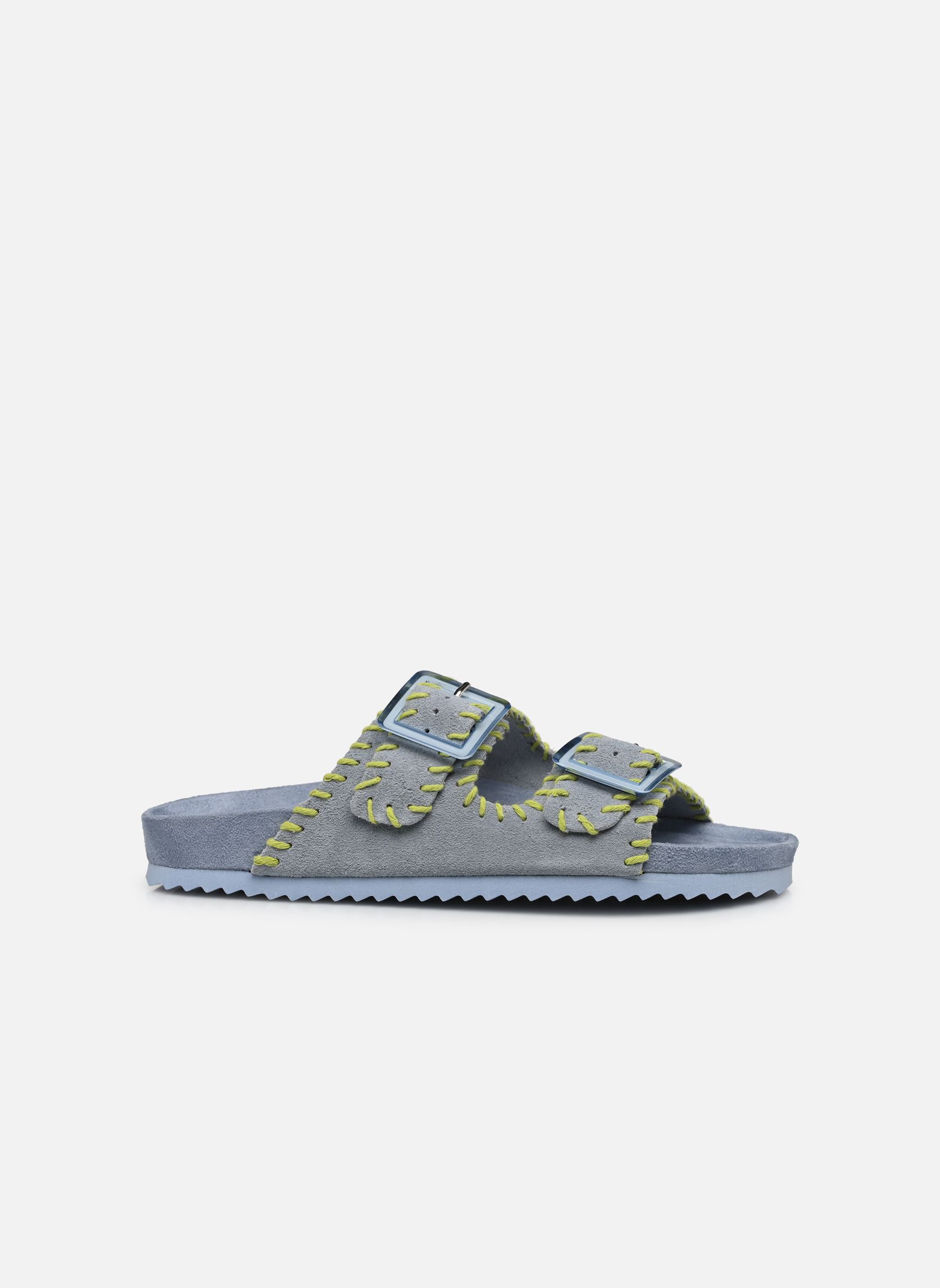 Mules et sabots Cow suede bio with stitching femme bleu Colors of California Mules et sabots Cow suede bio with stitching femme bleu DEN