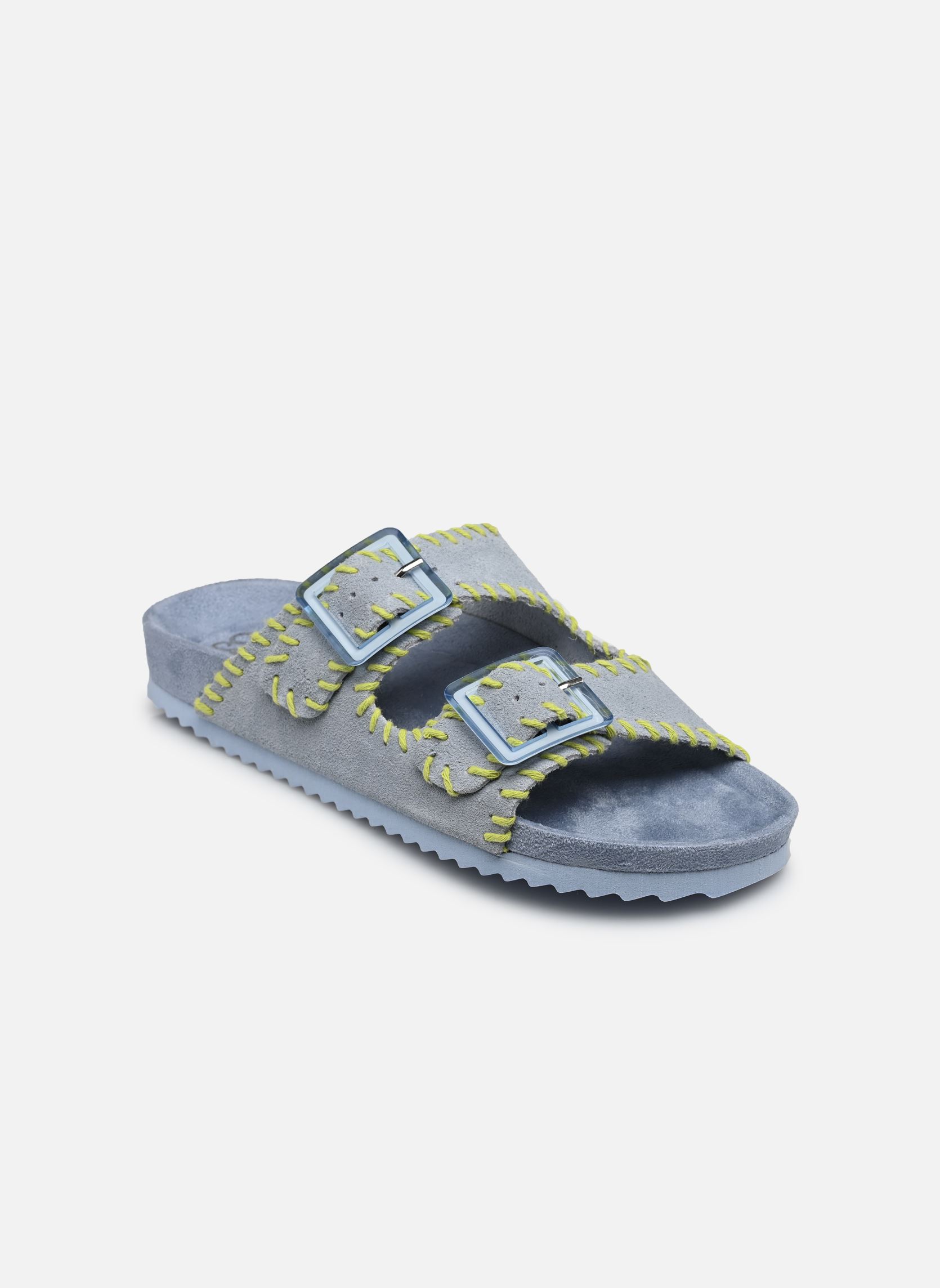 Mules et sabots Cow suede bio with stitching femme bleu Colors of California Mules et sabots Cow suede bio with stitching femme bleu DEN