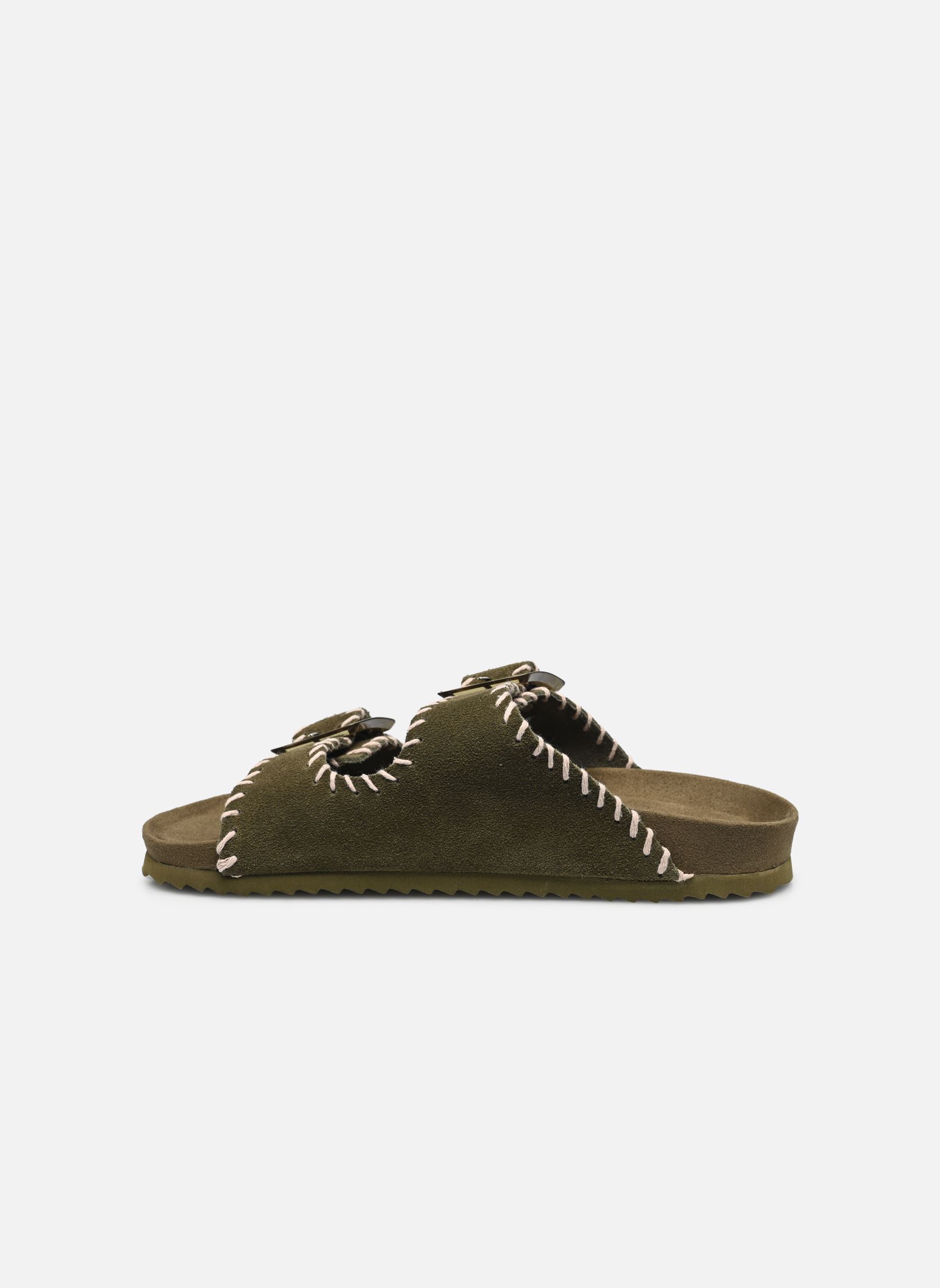 Mules et sabots Cow suede bio with stitching femme vert Colors of California Mules et sabots Cow suede bio with stitching femme vert NMIL