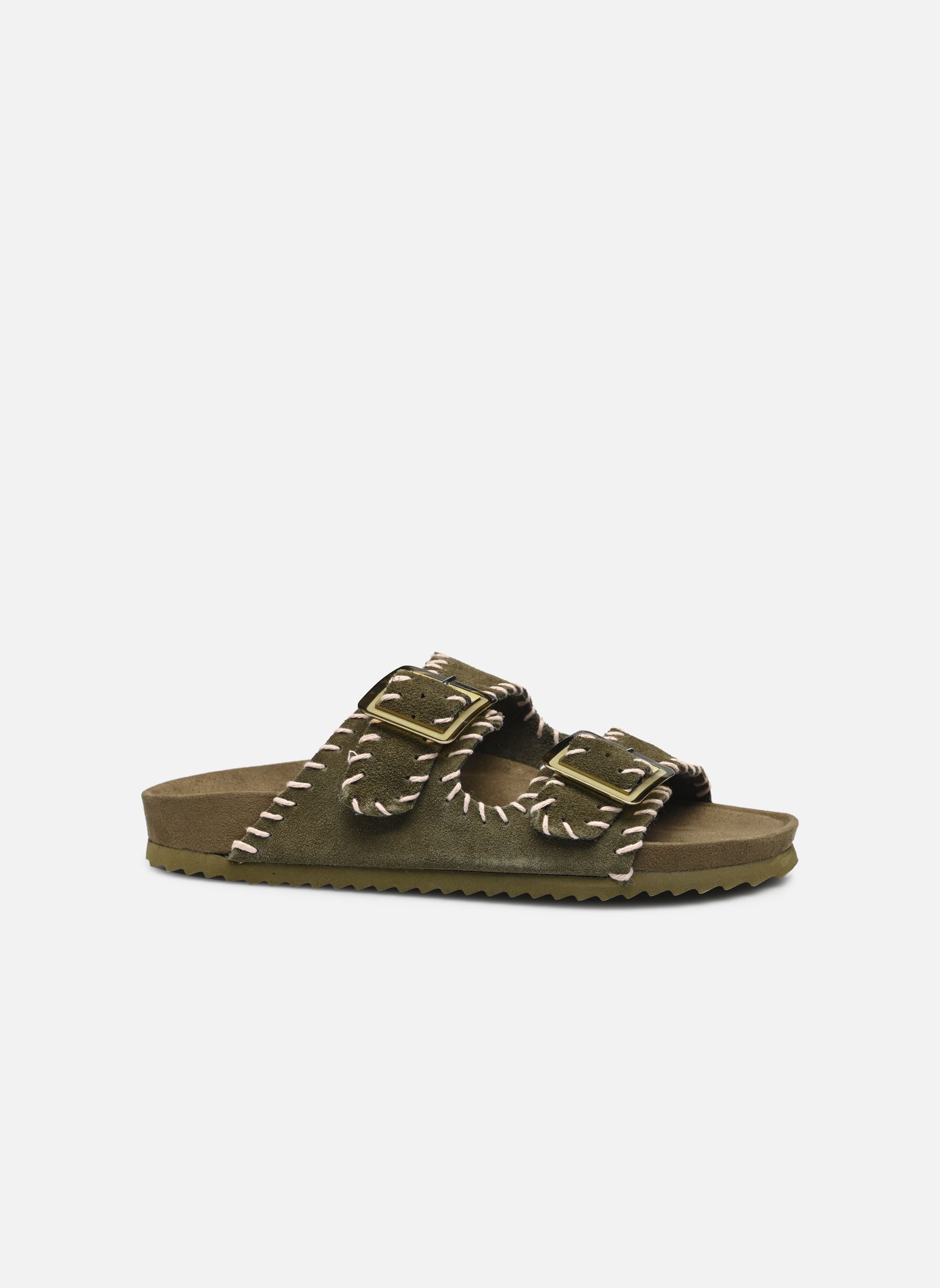 Mules et sabots Cow suede bio with stitching femme vert Colors of California Mules et sabots Cow suede bio with stitching femme vert NMIL
