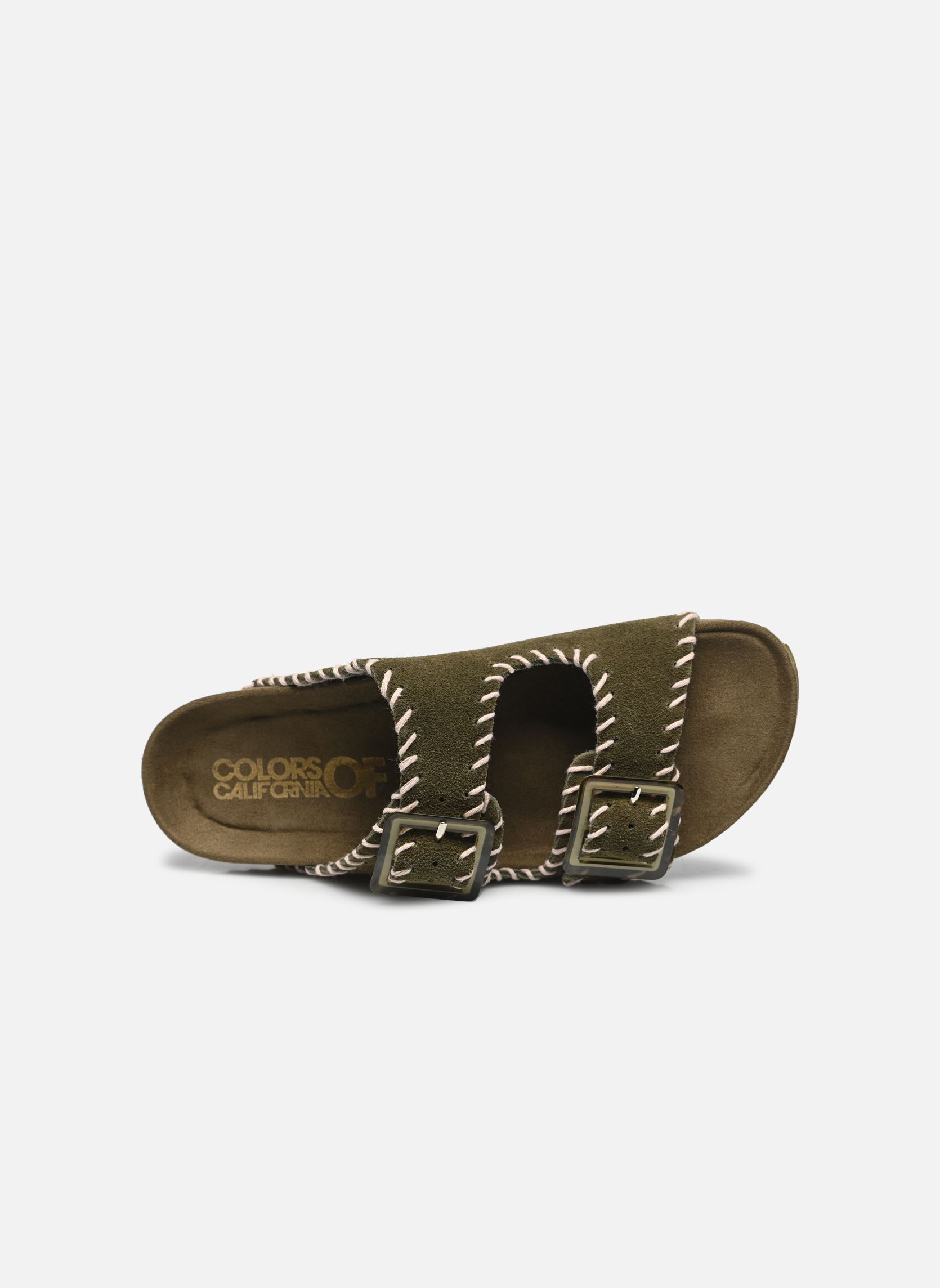 Mules et sabots Cow suede bio with stitching femme vert Colors of California Mules et sabots Cow suede bio with stitching femme vert NMIL