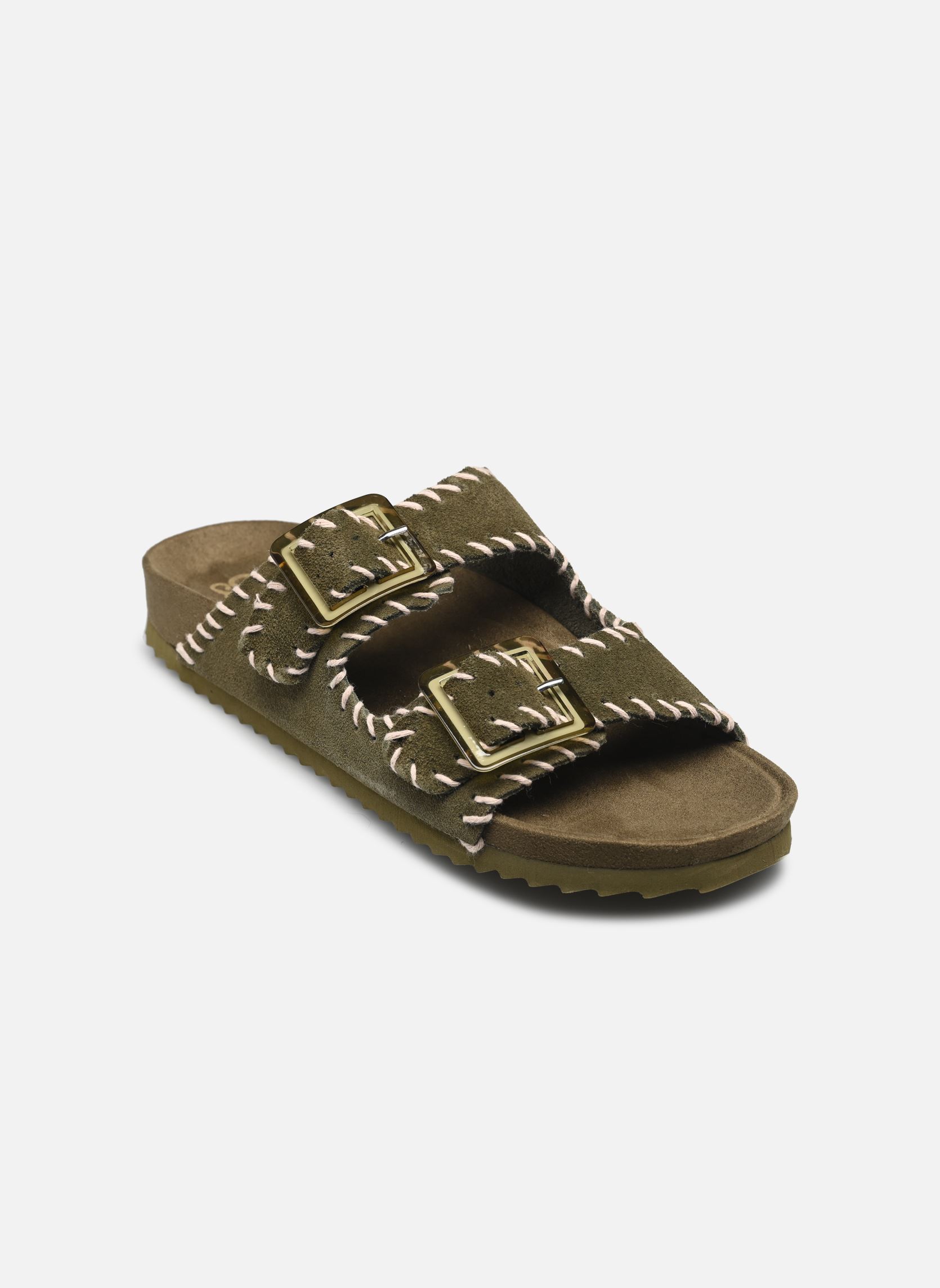Mules et sabots Cow suede bio with stitching femme vert Colors of California Mules et sabots Cow suede bio with stitching femme vert NMIL