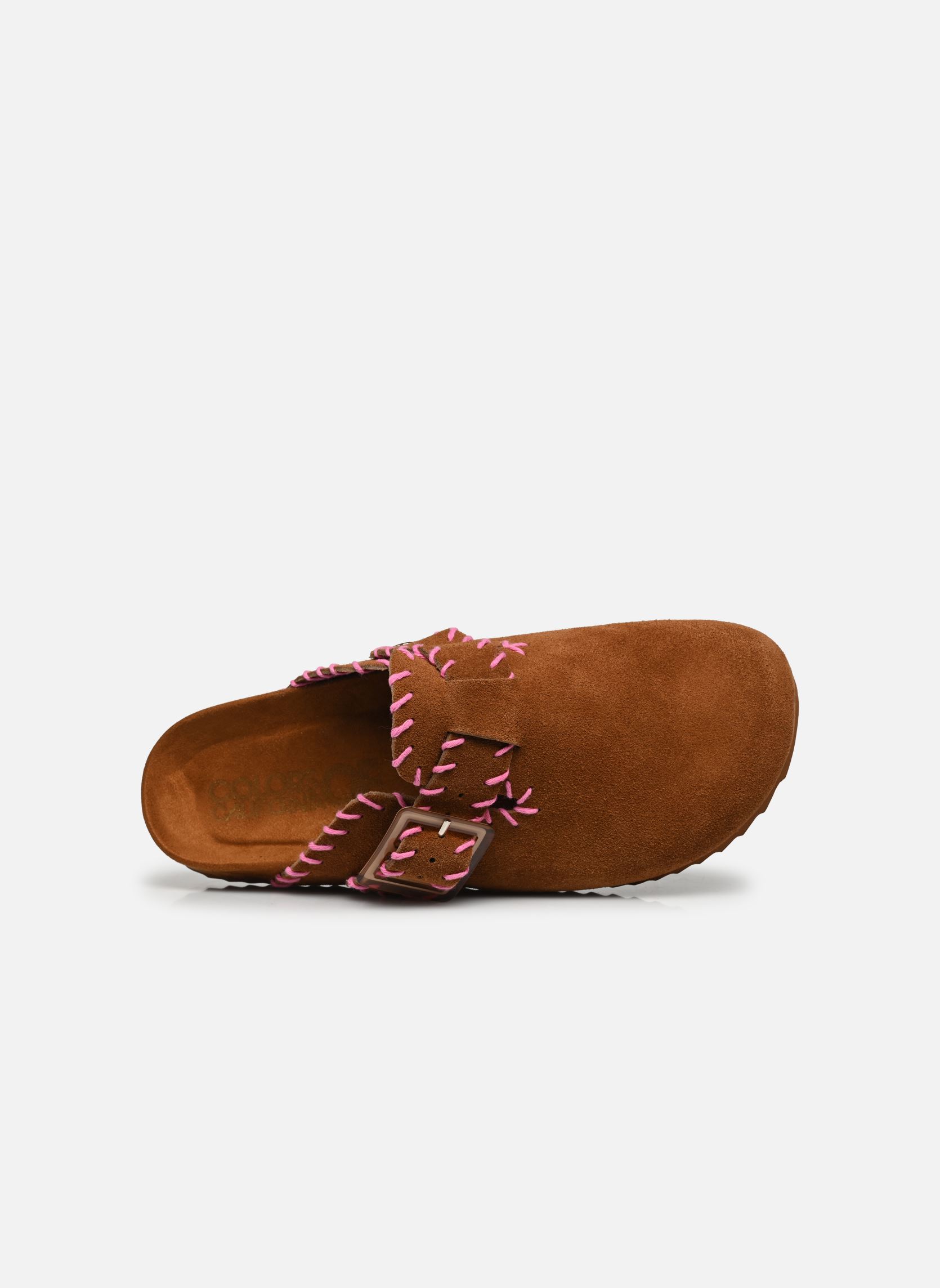 Ciabattine e Sabots Leather sabot with stitchings donna marrone Colors of California Ciabattine e Sabots Leather sabot with stitchings donna marrone TAN
