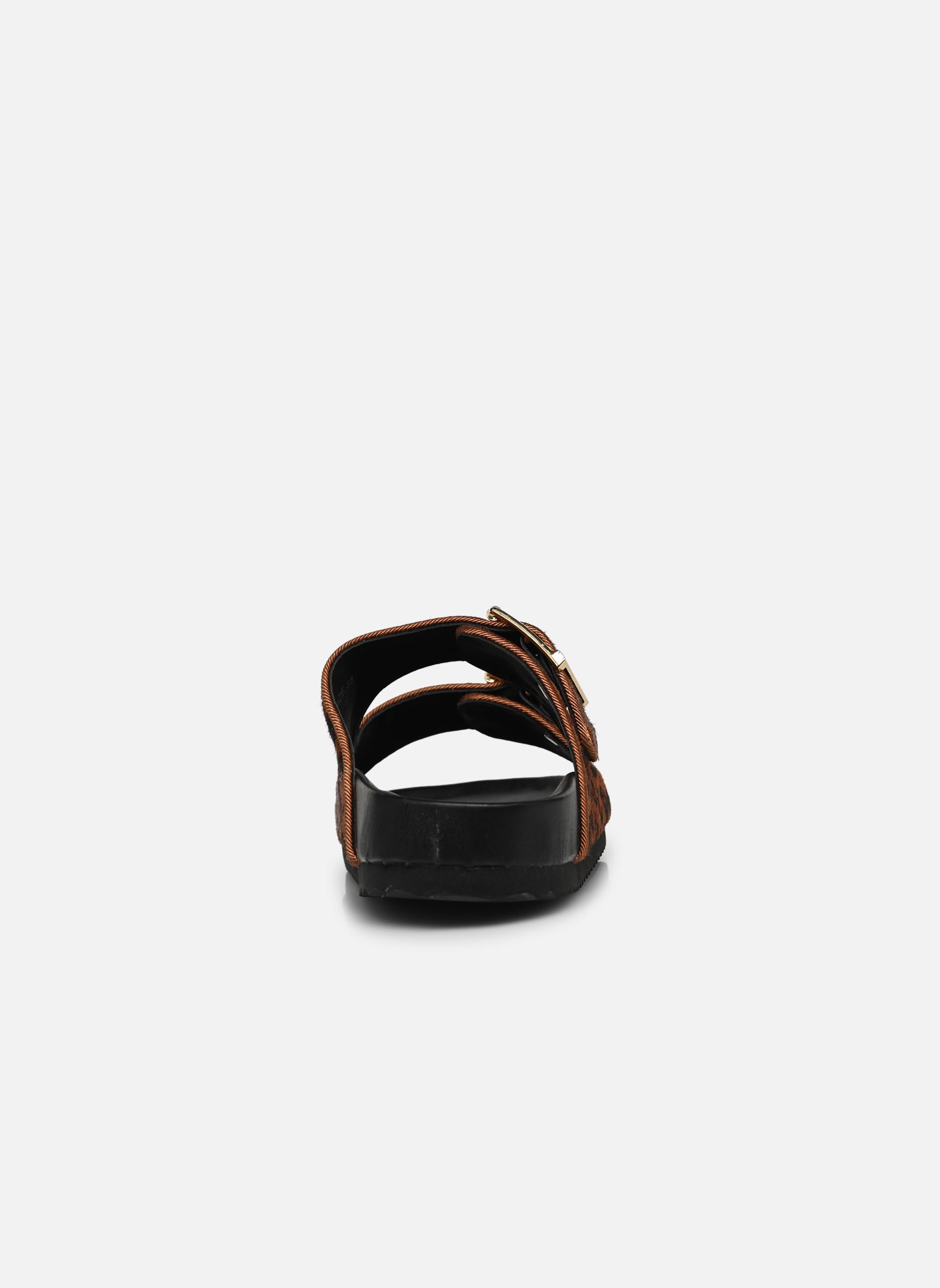 Mules et sabots Two buckles sandal pony hair femme marron Colors of California Mules et sabots Two buckles sandal pony hair femme marron LEO