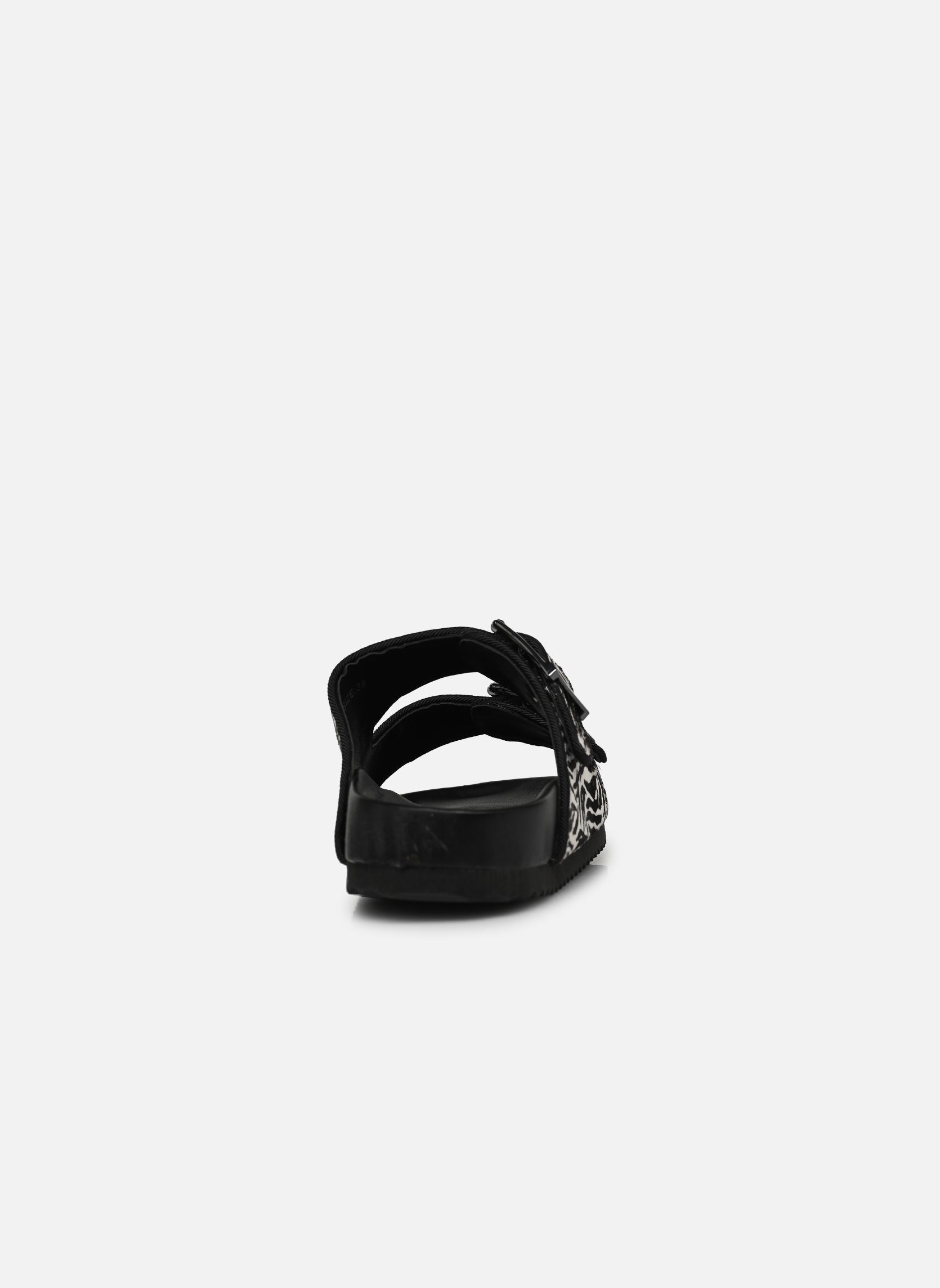 Pantoletten und Clogs Two buckles sandal pony hair damen weiß Colors of California Pantoletten und Clogs Two buckles sandal pony hair damen weiß ZEB