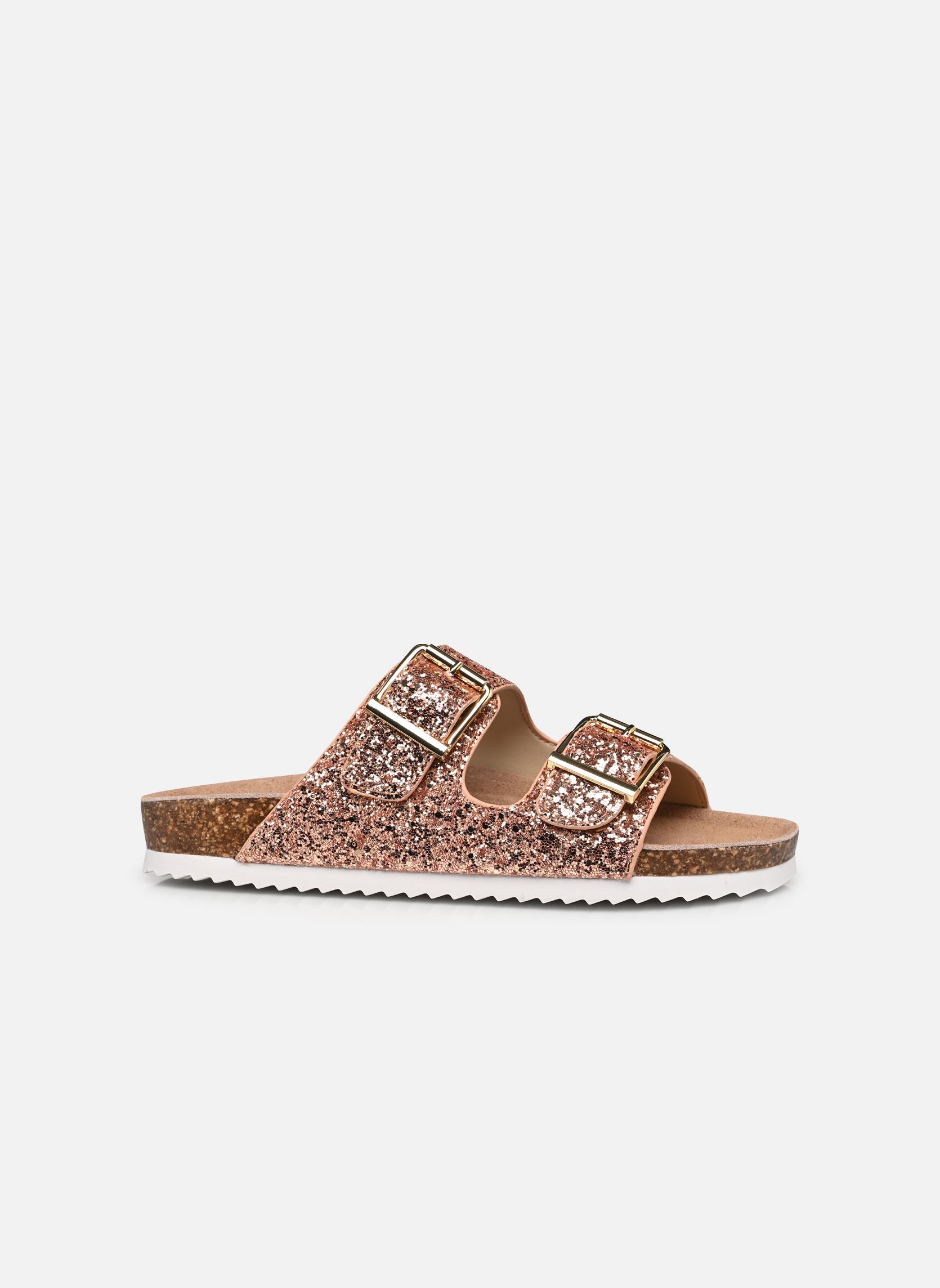 Muilen en klompen Bio glitter metal buckles dames roze Colors of California Muilen en klompen Bio glitter metal buckles dames roze PKGOL
