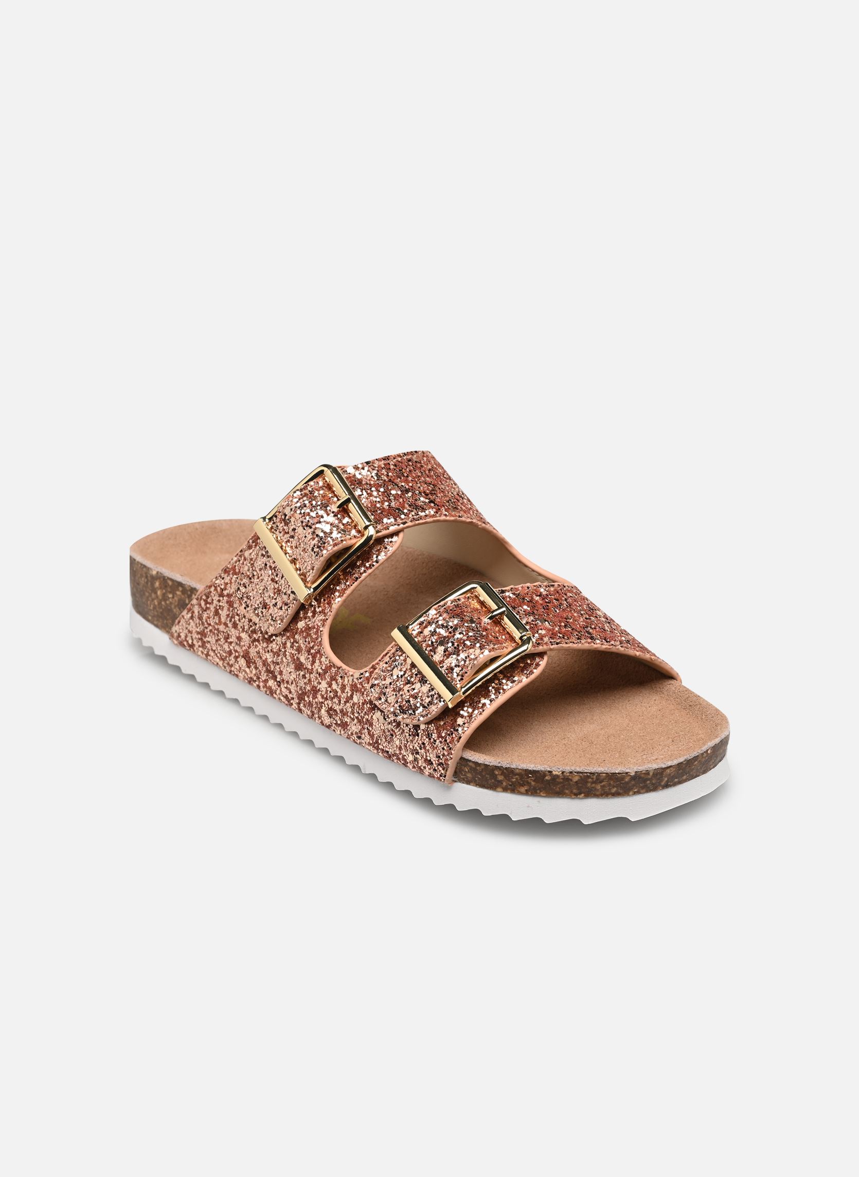 Muilen en klompen Bio glitter metal buckles dames roze Colors of California Muilen en klompen Bio glitter metal buckles dames roze PKGOL