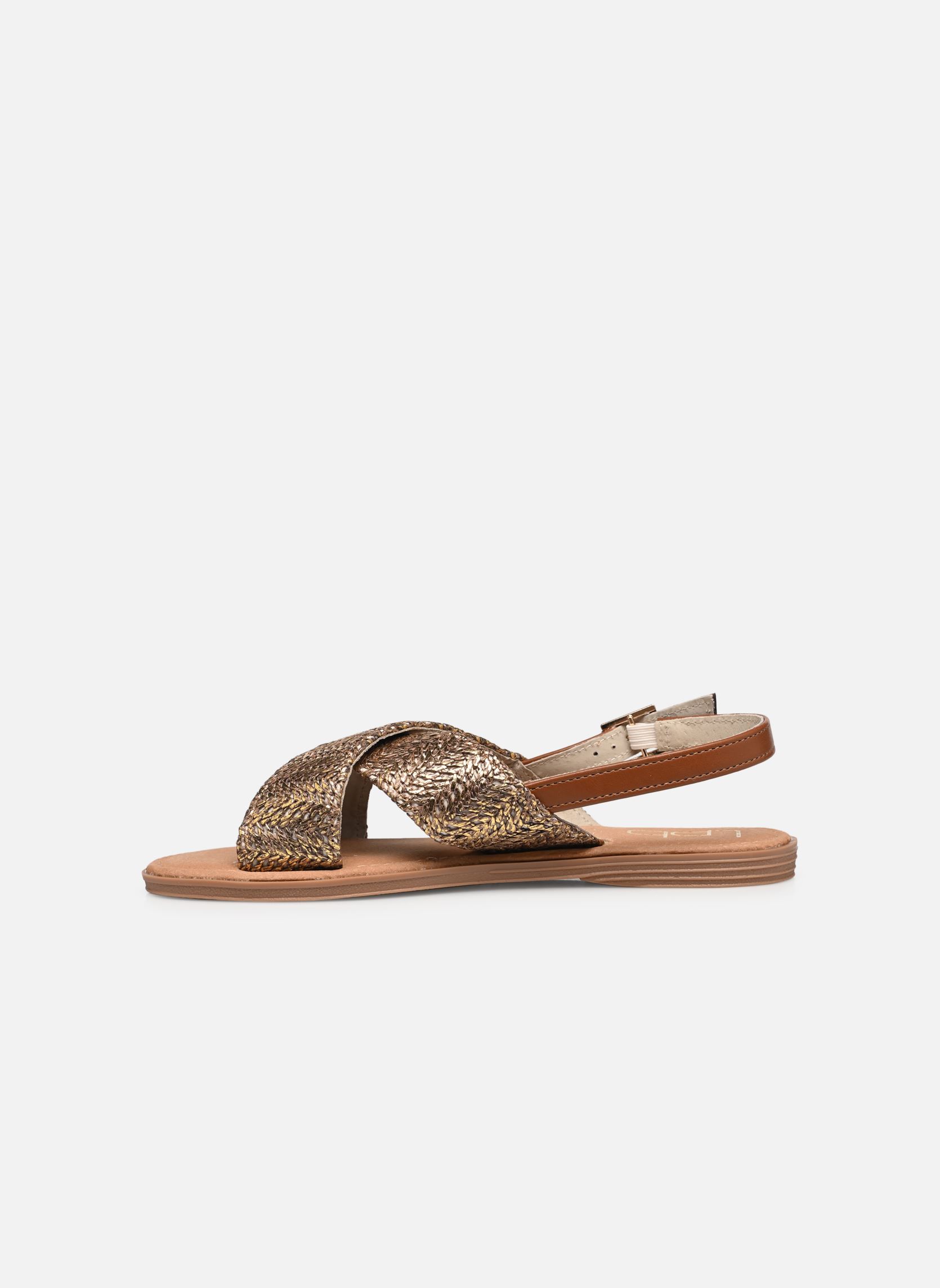 Sandales plates IVANNE femme or et bronze LPB -LES PETITES BOMBES Sandales plates IVANNE femme or et bronze Bronze Raphia