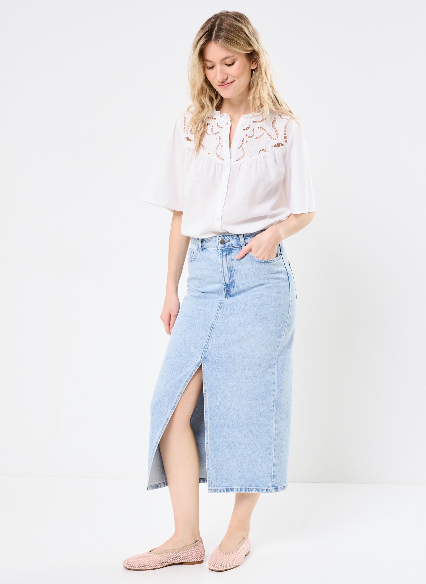 Halflange rokken JERLONG Denim dames blauw Georgia Rose Halflange rokken JERLONG Denim dames blauw DENIM BLEACH