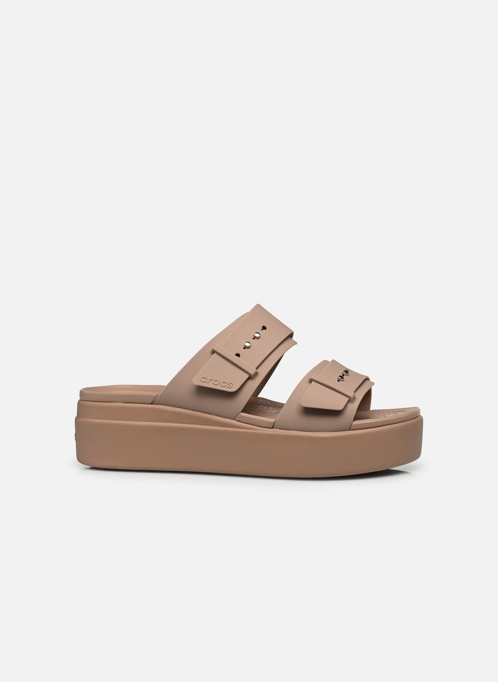 Crocs Mules et sabots Brooklyn Buckle Low Wdg W femme marron | Sarenza ...