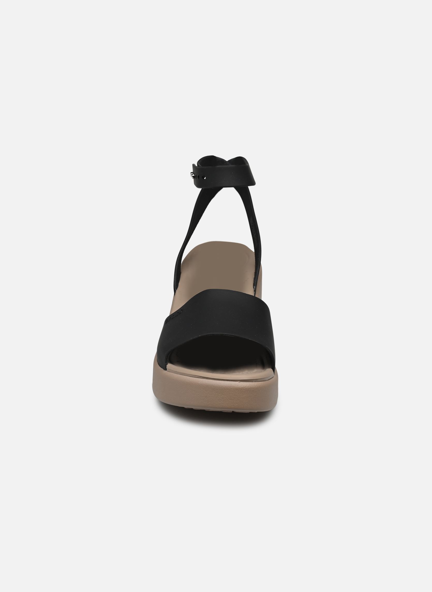 Sandales compensées et plateformes Brooklyn Ankle Strap Wedge femme noir Crocs Sandales compensées et plateformes Brooklyn Ankle Strap Wedge femme noir Black/Mushroom