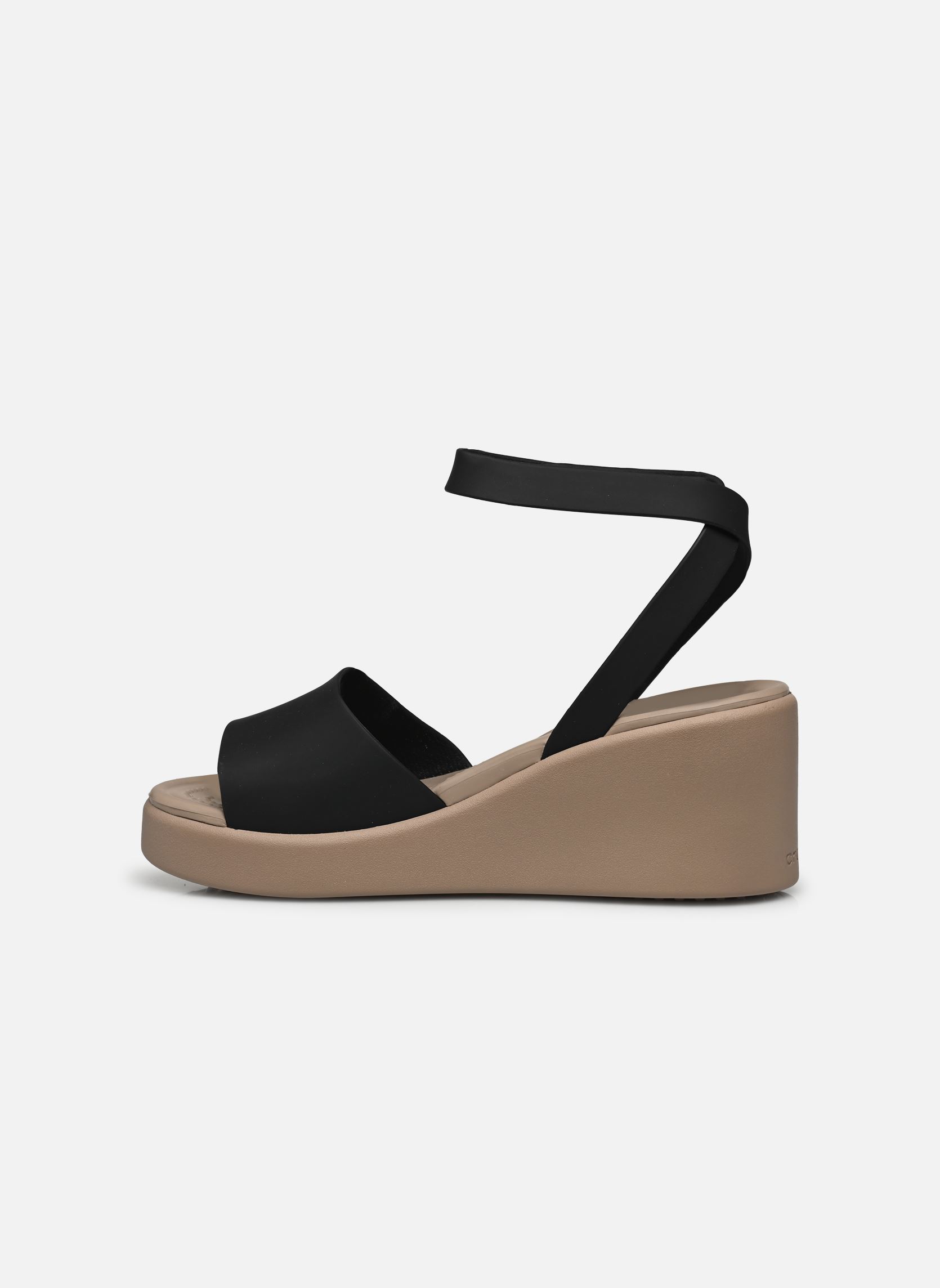 Sandales compensées et plateformes Brooklyn Ankle Strap Wedge femme noir Crocs Sandales compensées et plateformes Brooklyn Ankle Strap Wedge femme noir Black/Mushroom