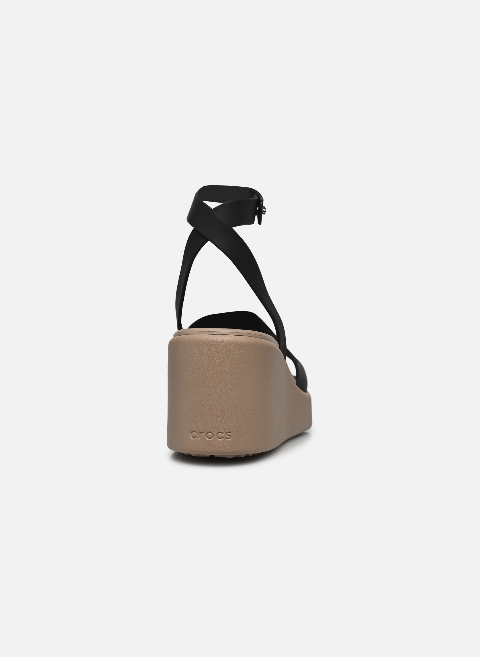 Sandales compensées et plateformes Brooklyn Ankle Strap Wedge femme noir Crocs Sandales compensées et plateformes Brooklyn Ankle Strap Wedge femme noir Black/Mushroom