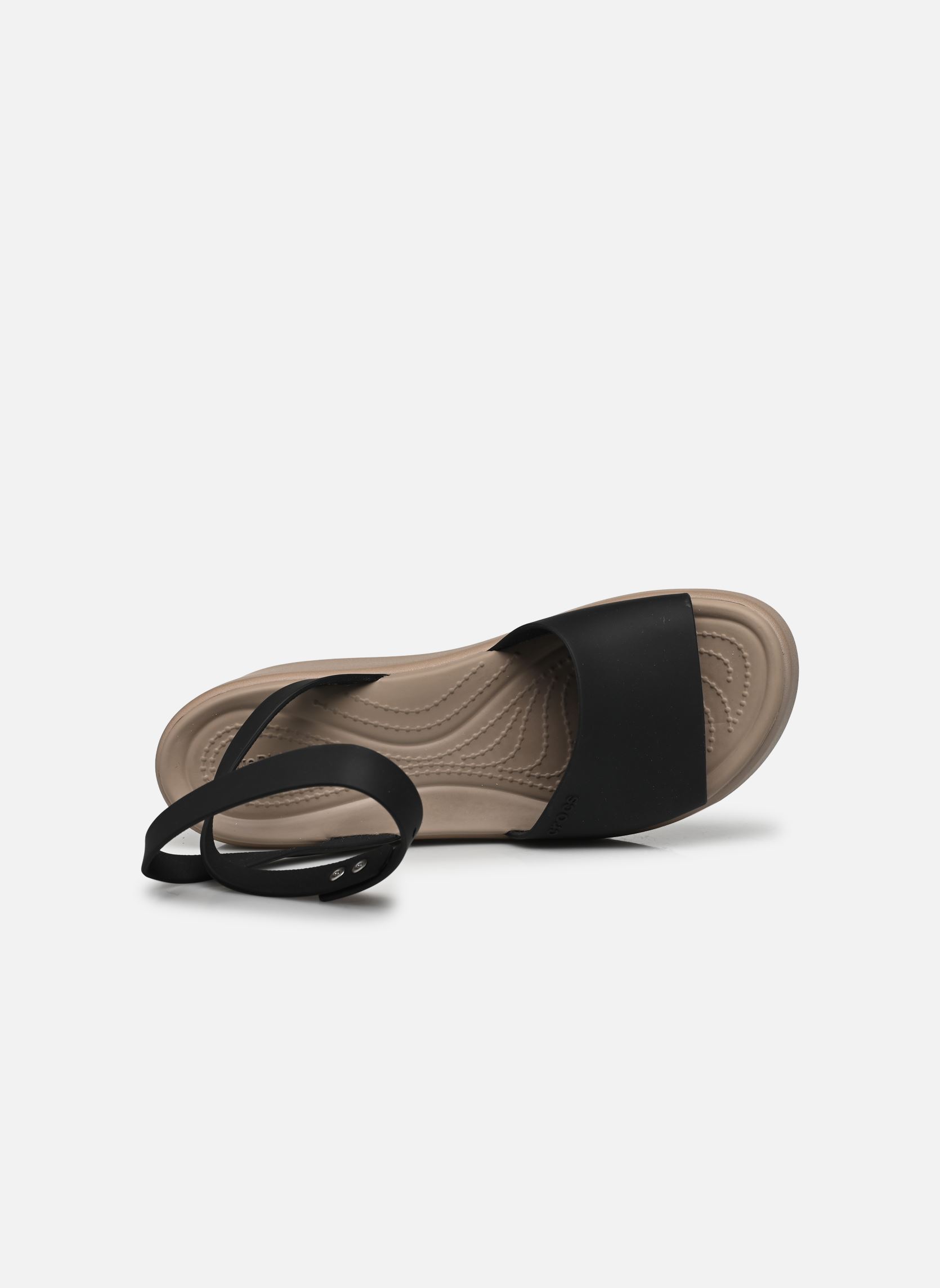 Sandales compensées et plateformes Brooklyn Ankle Strap Wedge femme noir Crocs Sandales compensées et plateformes Brooklyn Ankle Strap Wedge femme noir Black/Mushroom