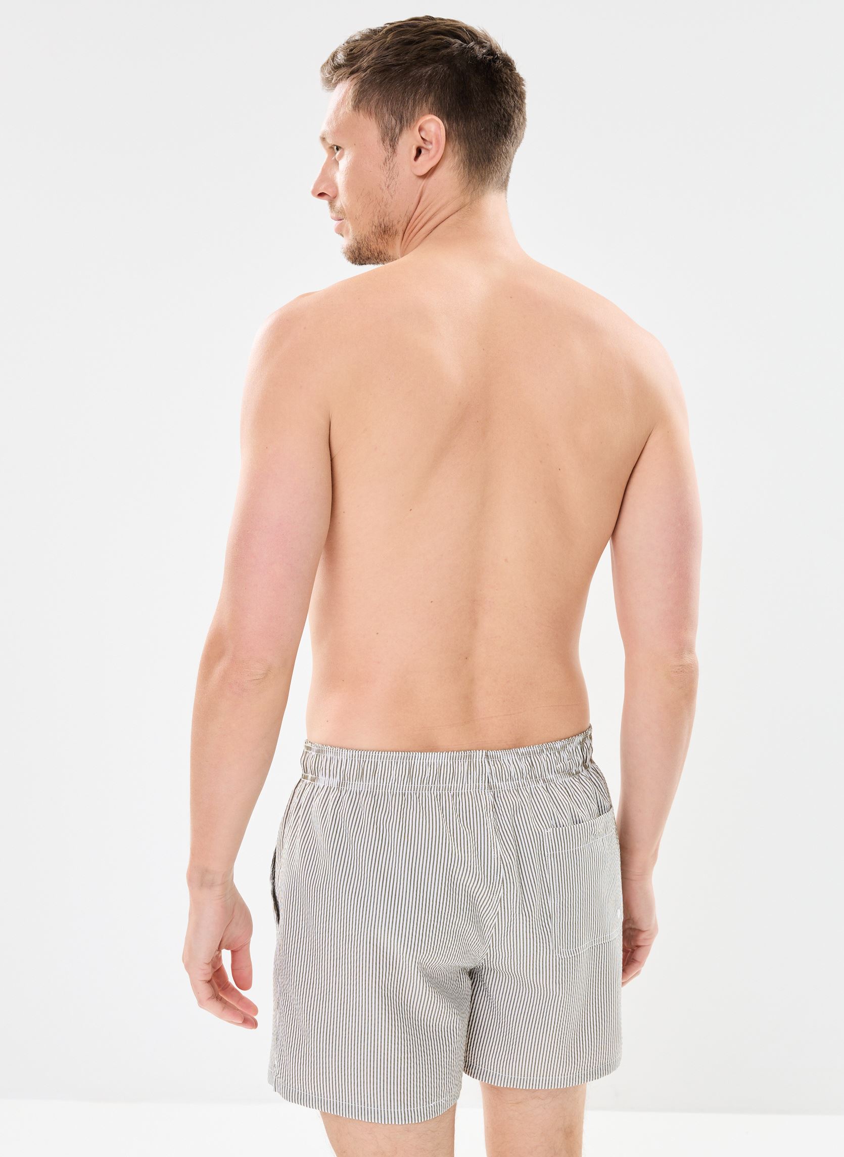 Zwemshorts Slhcooper Seersucker Swimshorts heren groen Selected Homme Zwemshorts Slhcooper Seersucker Swimshorts heren groen BURNT OLIVE